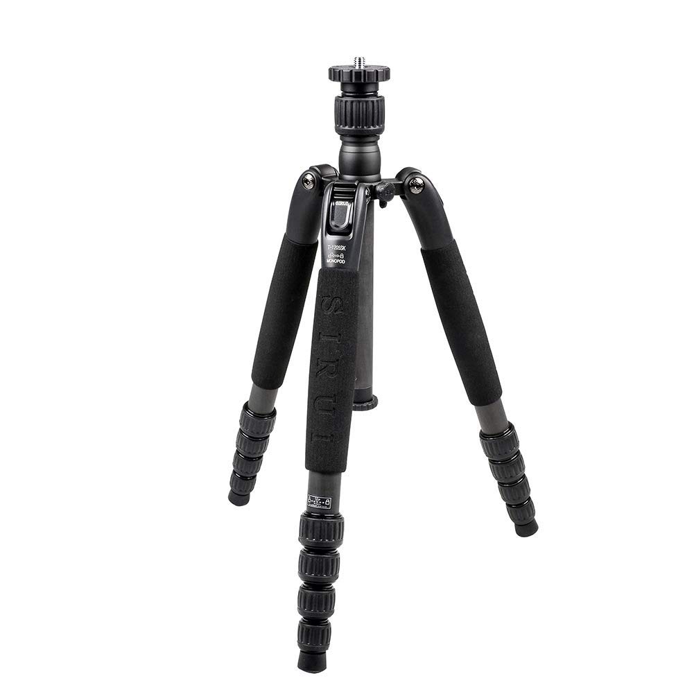 Sirui T-1205SK Carbon Fiber Travel Tripod & Monopod - Lightweight Compact Camera Stand for Photography, Vlogging & Outdoor Adventures