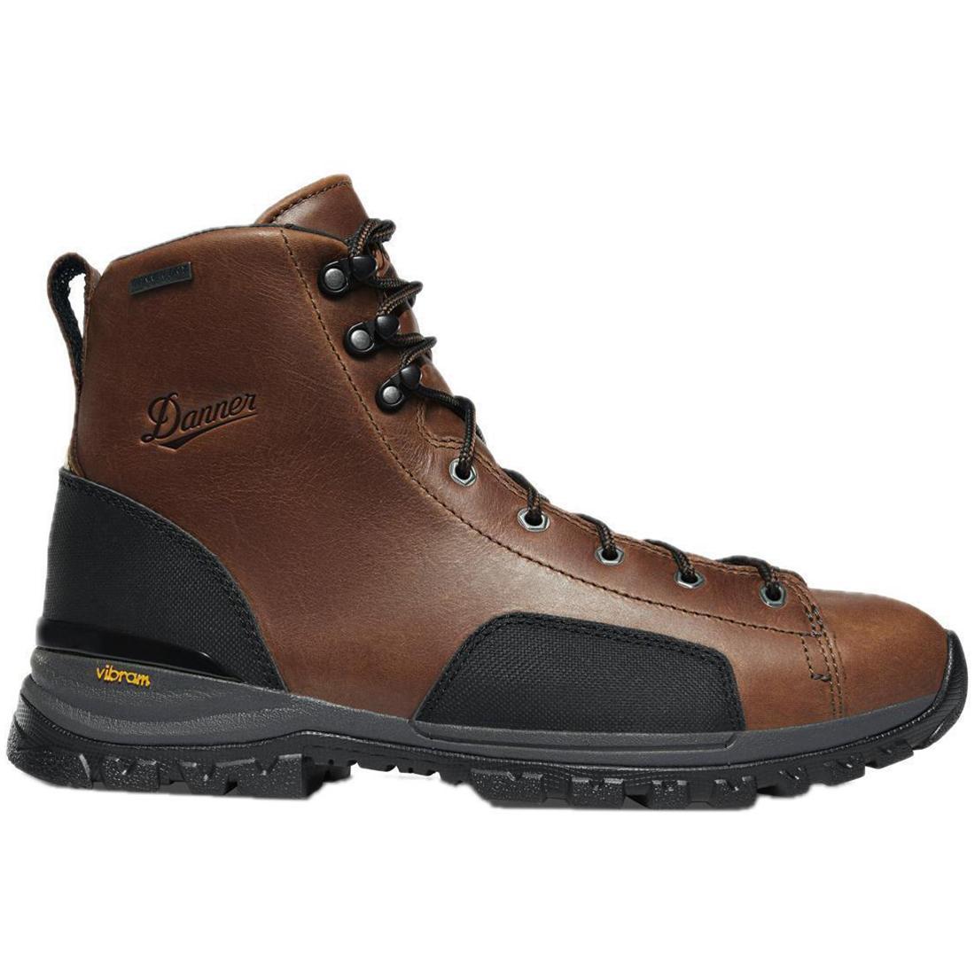 Stronghold 6 Soft Toe Work Boots for Men - Dark Brown Leather Safety Shoes - Comfortable & Durable for Construction, Landscaping & Outdoor Work