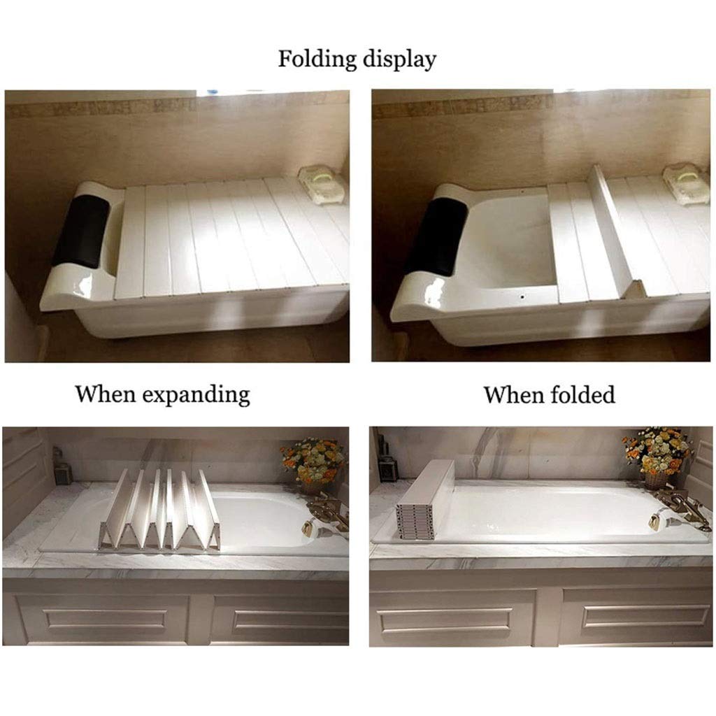 White PVC Bathtub Tray Cover - Foldable Dustproof Bath Lid & Insulation Board (70×170×0.6cm) for Relaxing Bath Time, Spa Days & Home Bathroom Organization