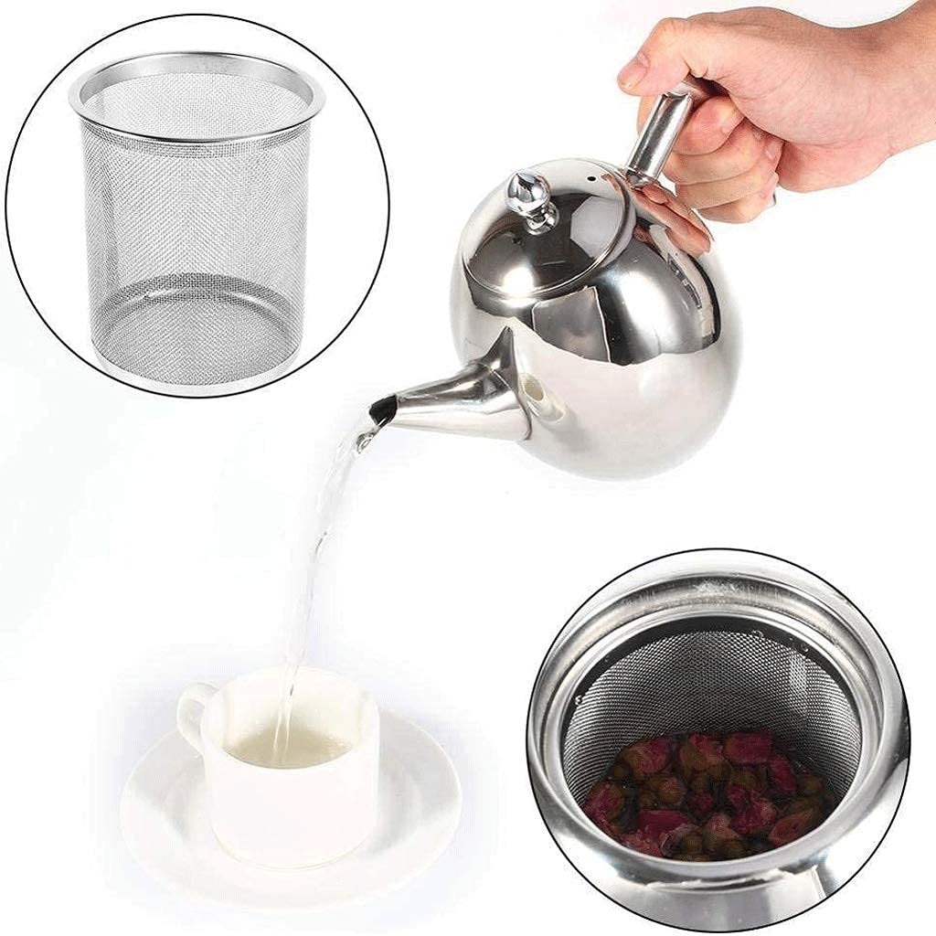 Premium Stainless Steel Tea Pot with Removable Infuser - Perfect for Loose Leaf Tea & Tea Bags - Dishwasher Safe & Heat Resistant - Ideal for Home, Office & Gift Giving