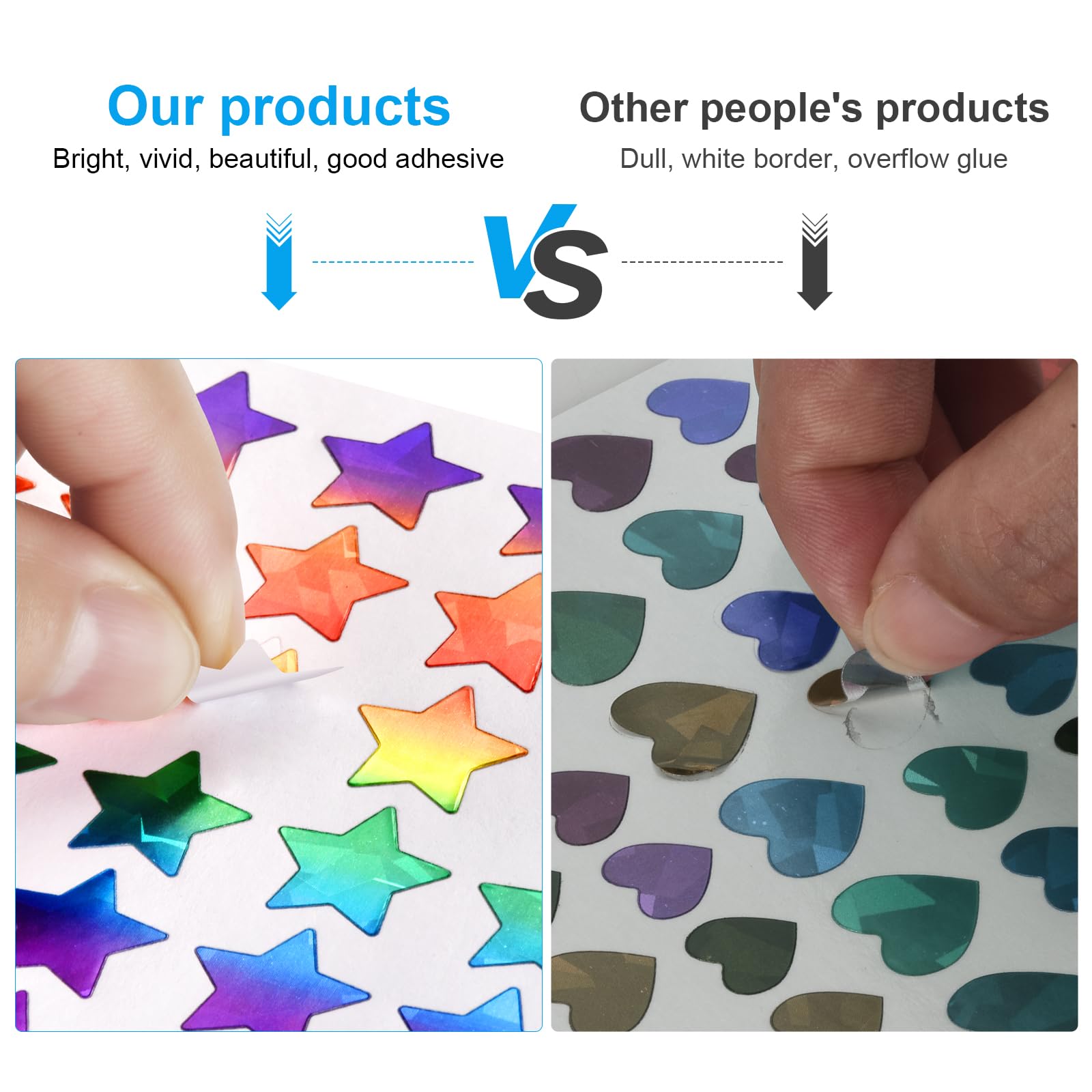 1710 Pcs Glitter Star Stickers for Kids - Holographic Reward Stickers for Classroom, Teachers & Students - Perfect for Behavior Charts, DIY Crafts, Scrapbooking & School Supplies