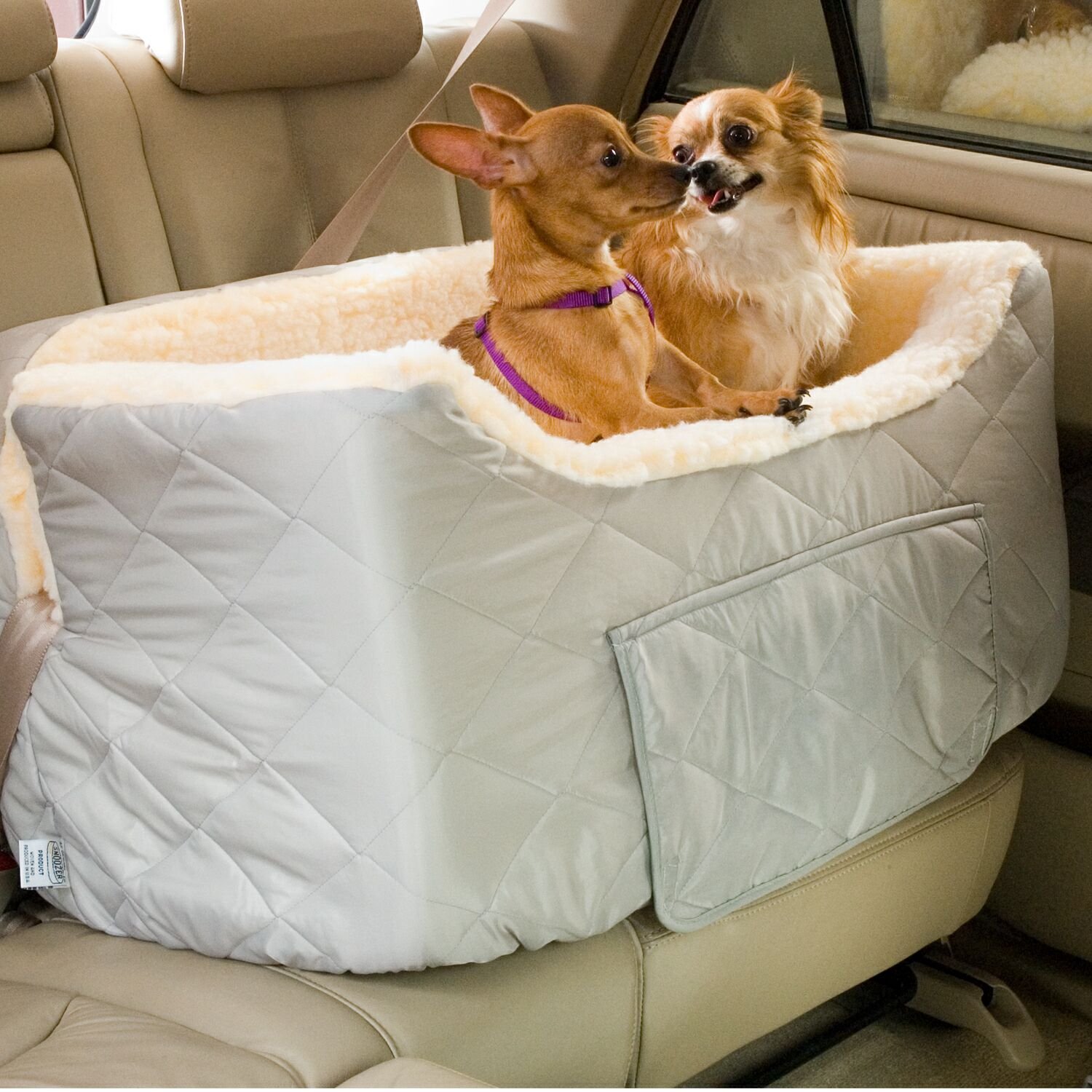 Snoozer Lookout II Pet Car Seat for Dogs - Waterproof & Comfortable Travel Bed with Safety Strap - Perfect for Road Trips, Vet Visits, and Daily Commutes