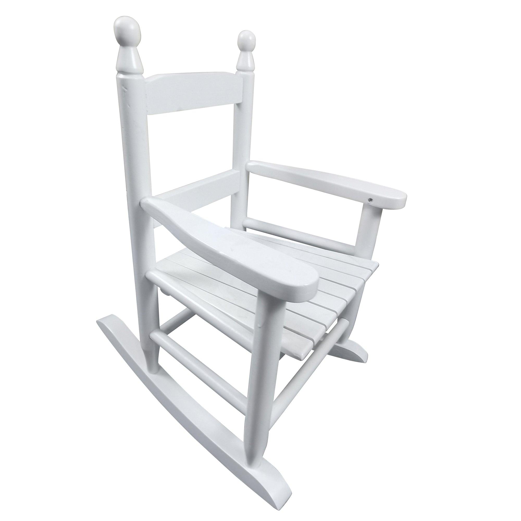 Kids Rocking Chair - White Indoor/Outdoor Durable Wooden Rocker for Children's Room, Nursery, Playroom, Garden & Patio