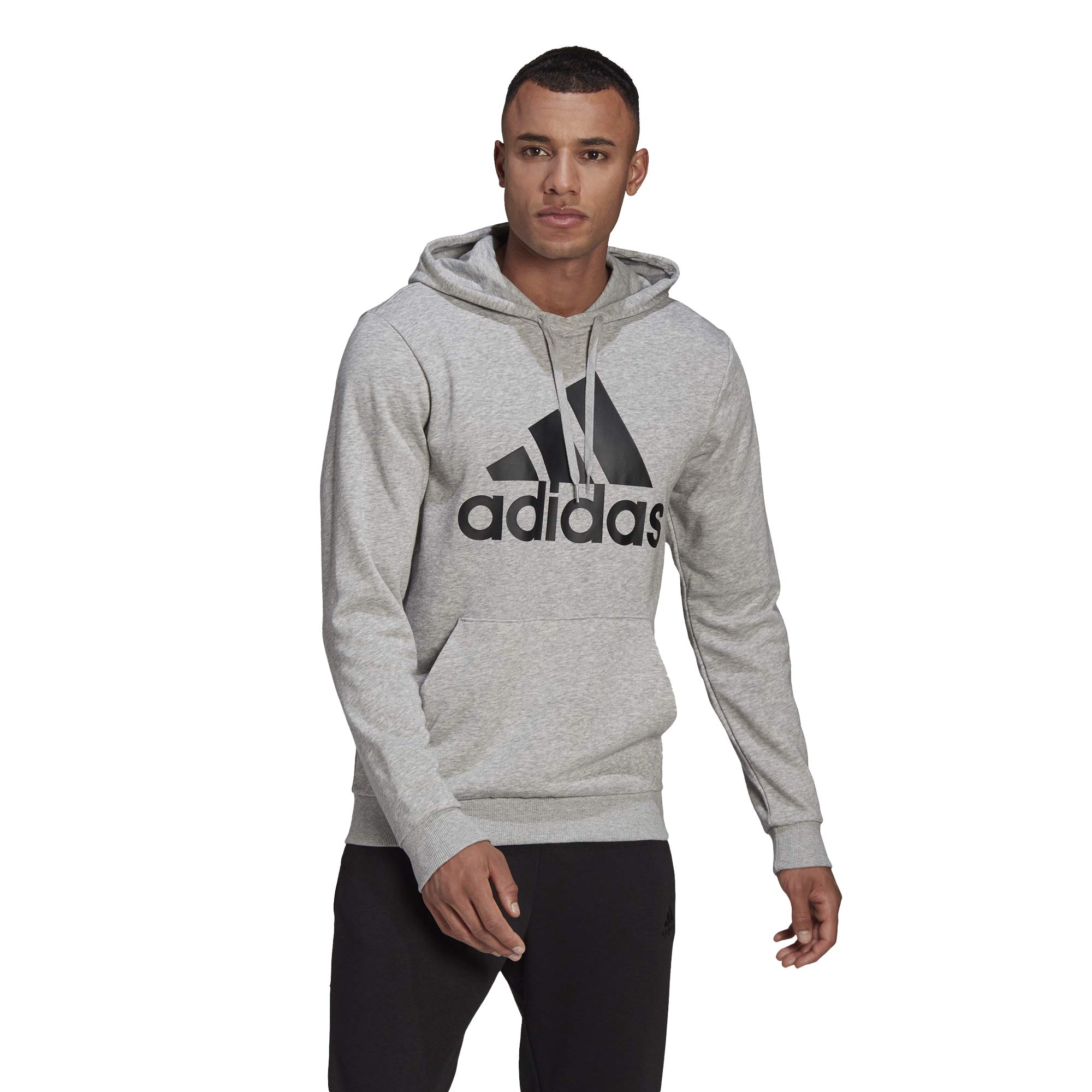 adidas Men's Essentials Big Logo Hoodie - Soft Cotton Pullover Sweatshirt for Casual Wear, Gym & Street Style | Comfortable Lounge Hooded Sweater for Everyday Use