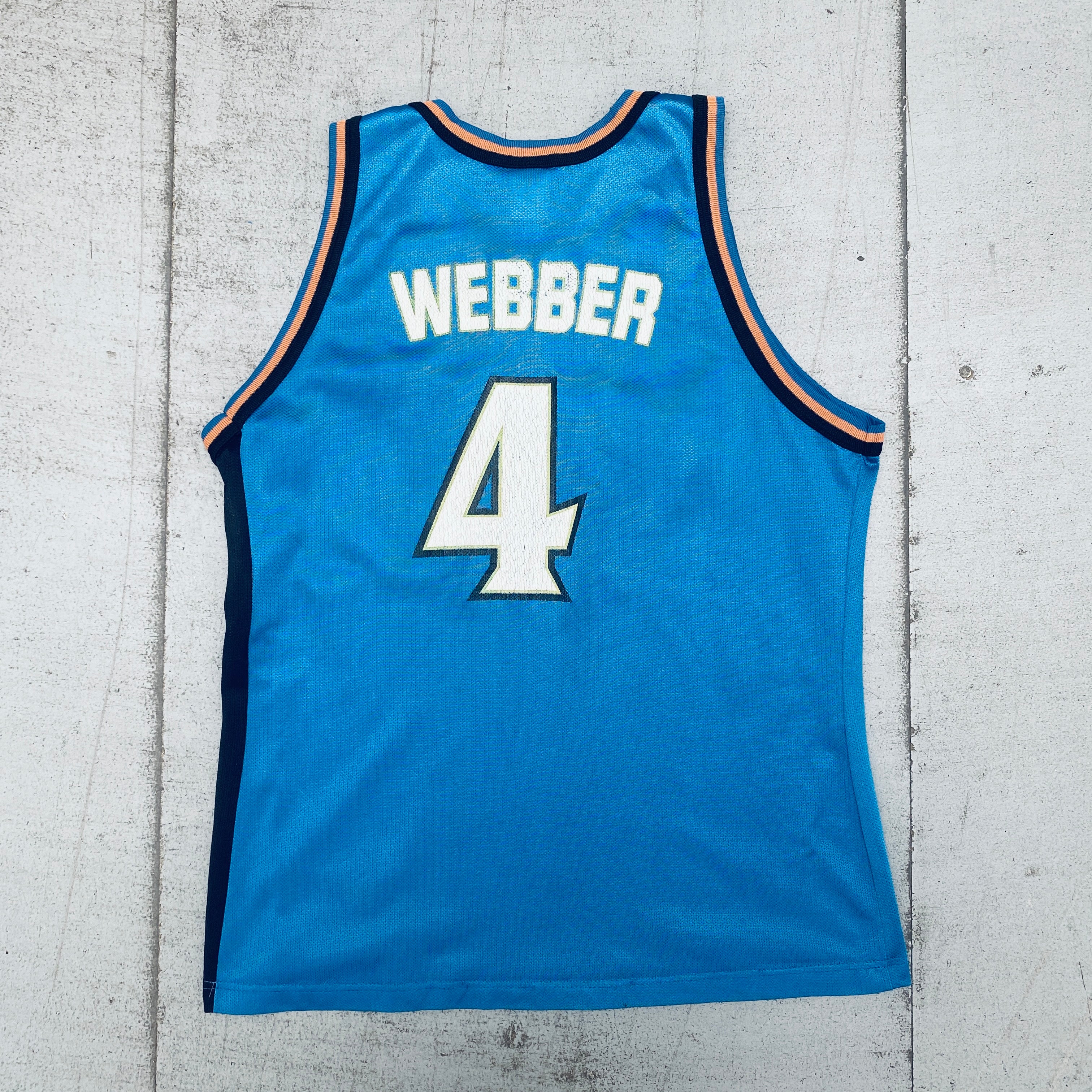 Authentic Chris Webber 1997/98 Washington Wizards Blue Champion Jersey - Men's Size M - Vintage NBA Basketball Fan Gear for Games & Collectors