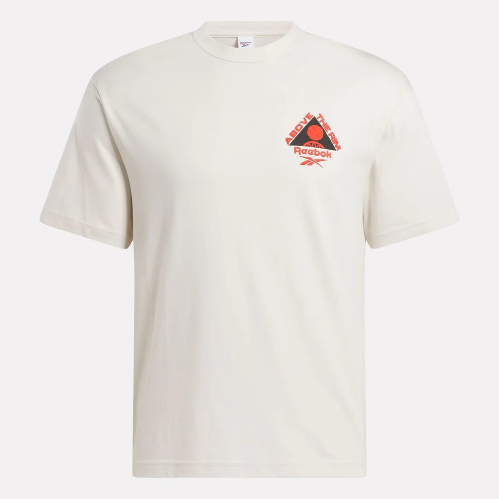 Reebok Men's ATR Hoopwear Cream Tee - Comfortable Cotton Basketball Shirt for Casual Wear, Gym & Street Style