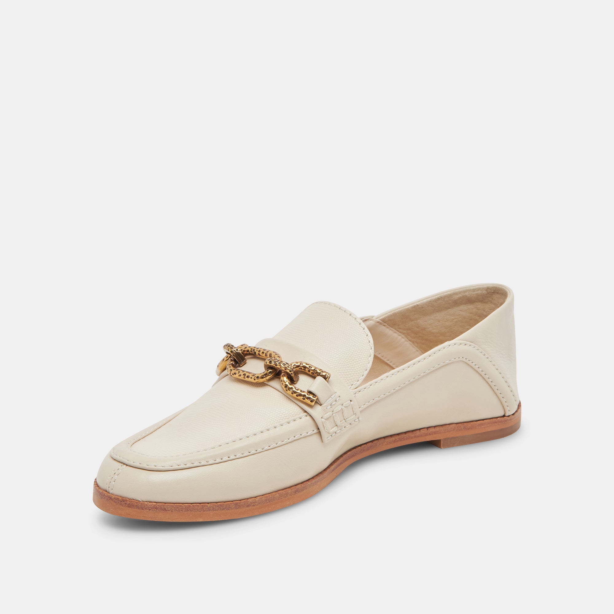 REIGN FLATS IVORY LEATHER SHOES - Women's Comfortable Vegan Leather Slip-On Flats for Work & Casual Wear | Perfect for Office, Travel & Everyday Use