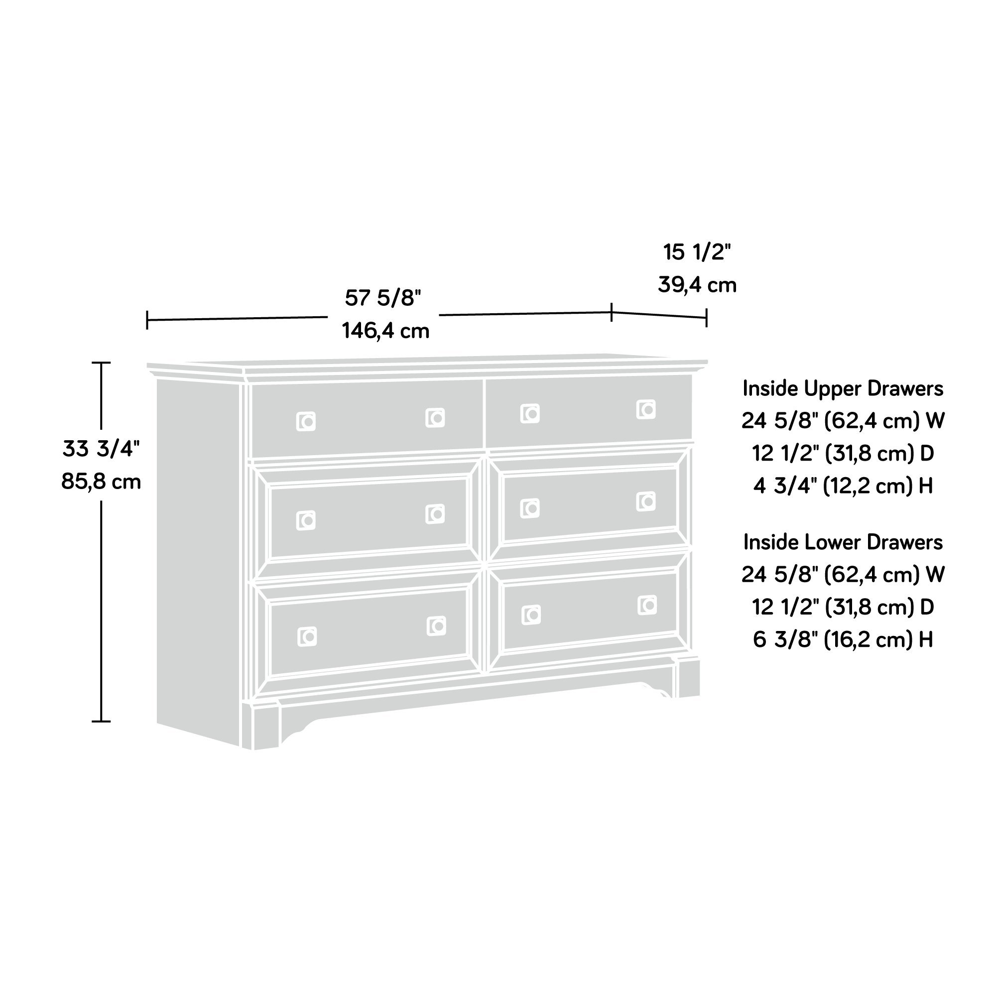 Sauder Palladia Dresser with Select Cherry Finish - Modern Bedroom Dresser with Ample Storage Space - Perfect for Bedroom Organization and Home Decor