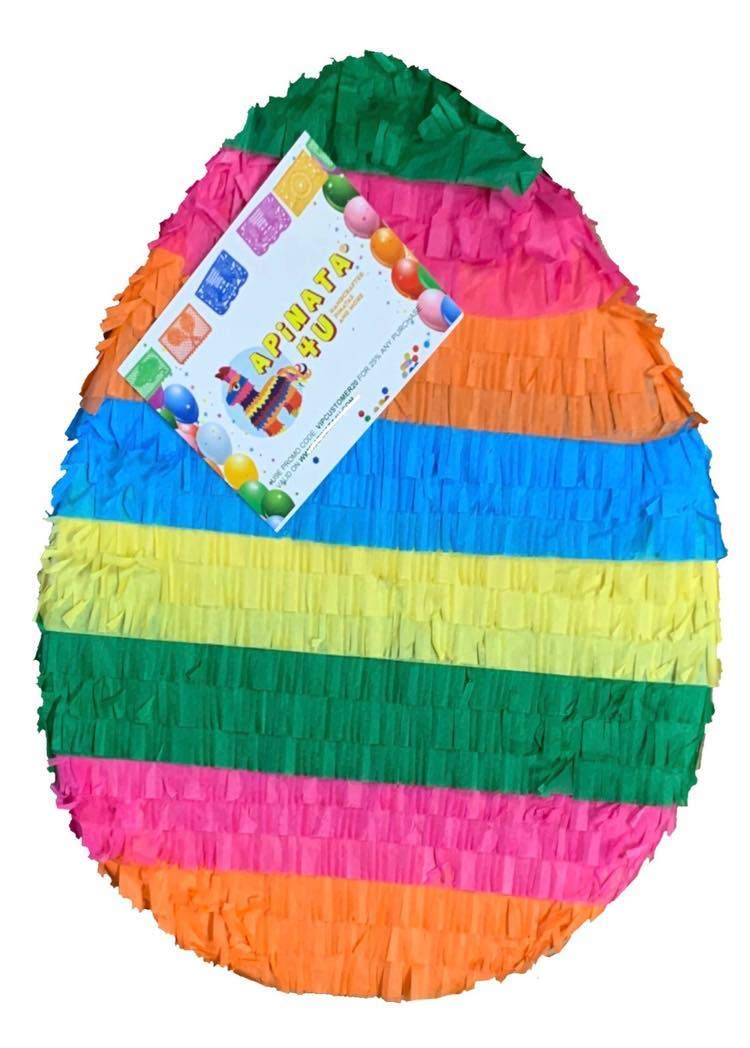 APINATA4U 2D Fiesta Themed Easter Egg Pinata - Colorful Party Decor for Easter Celebrations, Gender Reveal Parties & Birthday Events - Perfect for Indoor & Outdoor Festive Gatherings