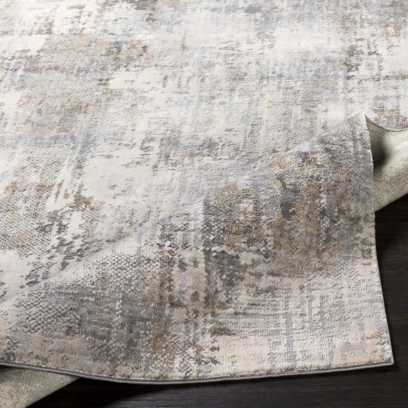Mark&Day Modern Light Gray Area Rug 9x12 - Soft Polle Design in Grey Beige White - Non-Slip Living Room Rug, Bedroom Carpet, Kitchen Floor Mat (9' x 12'4