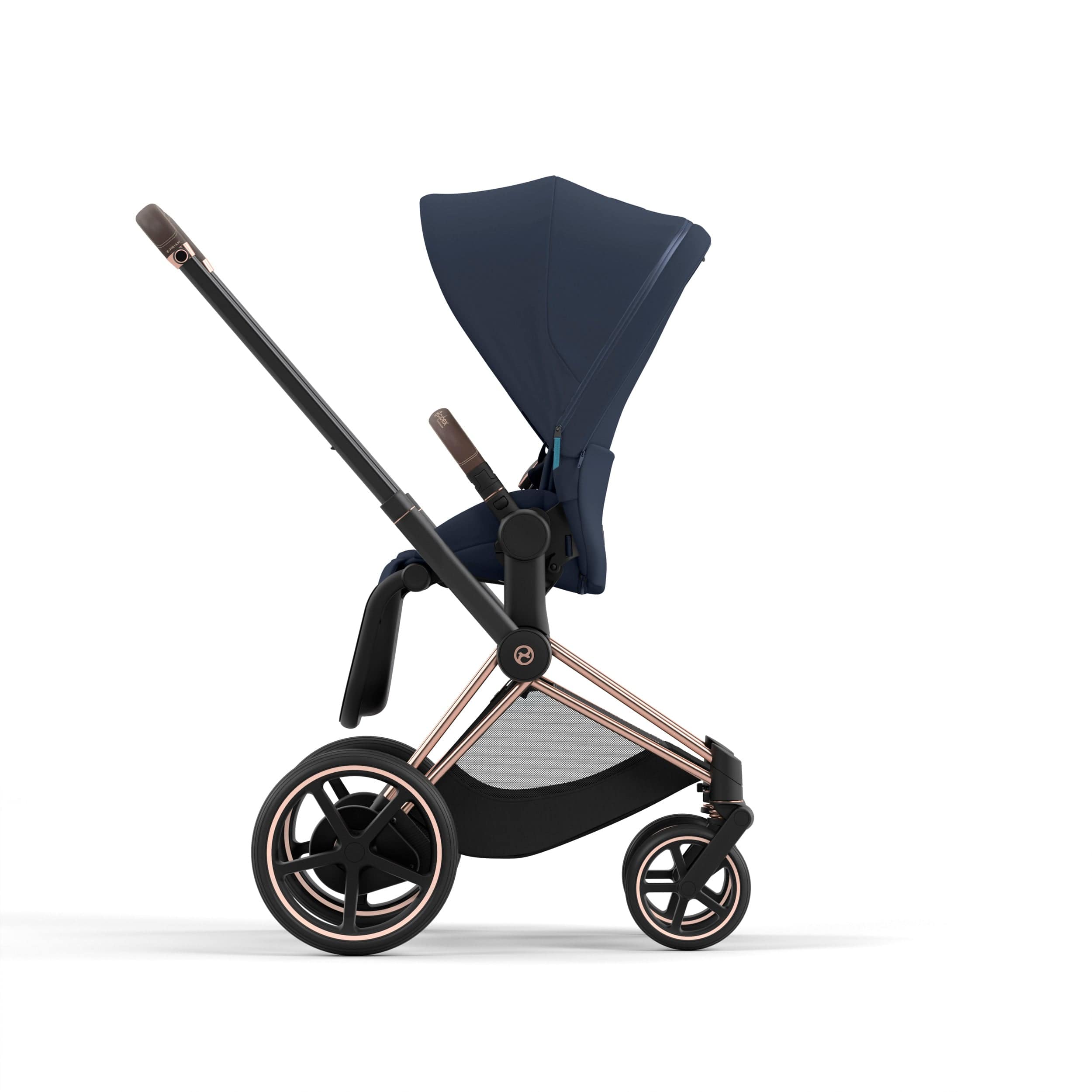 Cybex ePriam 2 Complete Stroller - Rose Gold & Brown Luxury Baby Stroller with All-Wheel Suspension | Perfect for City Walks, Shopping & Travel