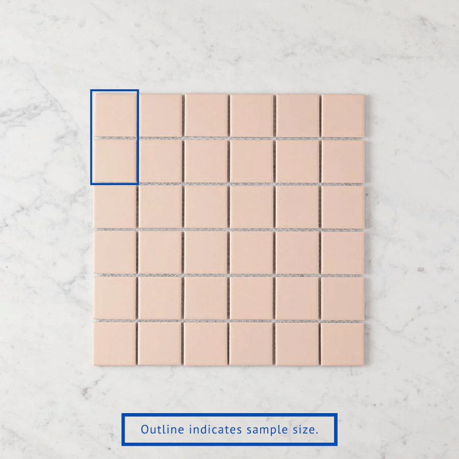 Haddon Pink Matte Medium Square Tile - 12x12 Inch Ceramic Wall & Floor Tile for Kitchen, Bathroom, and Backsplash - Waterproof & Easy to Clean