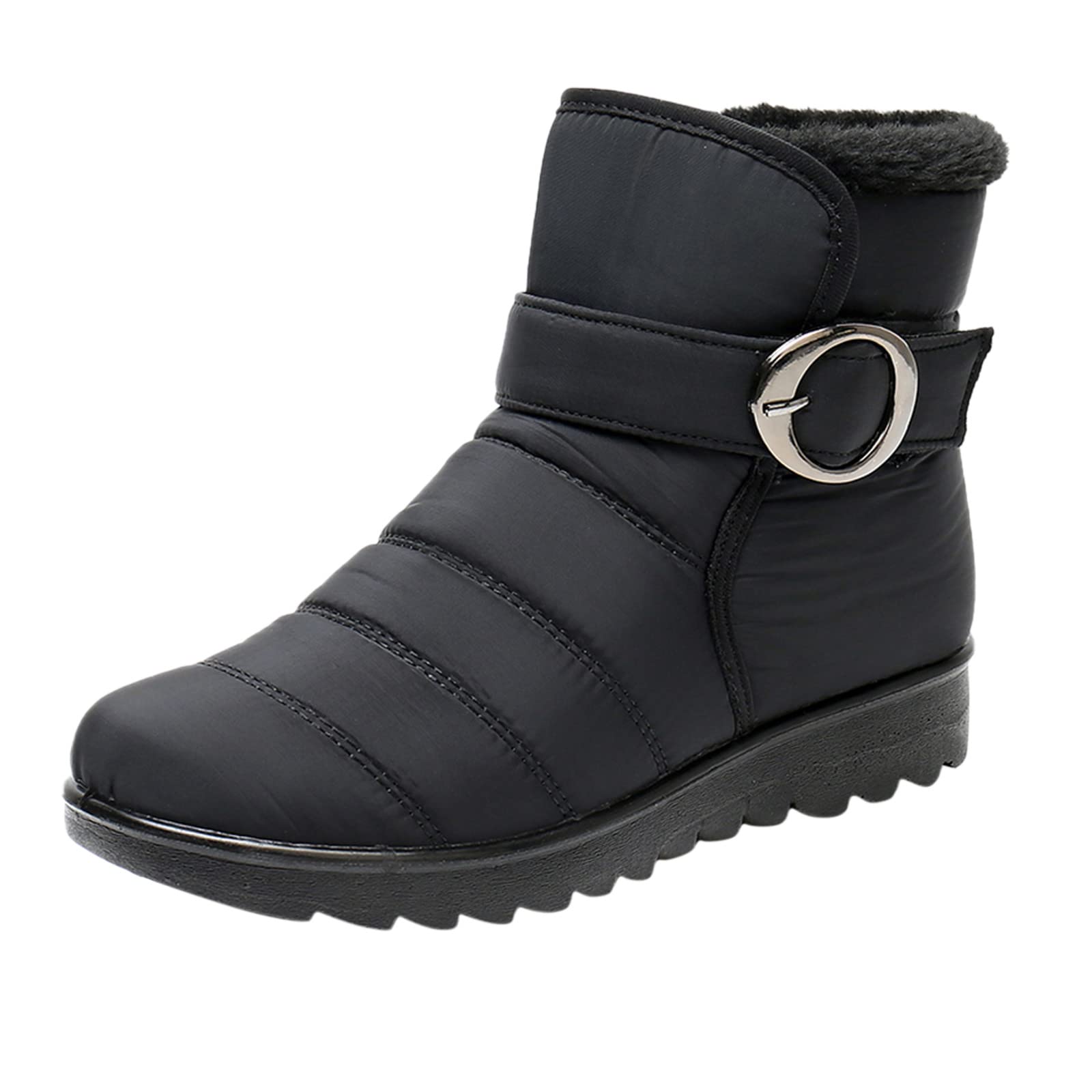 Women's Winter Warm Snow Boots - Waterproof Ankle Boots for Cold Weather, Olive & Black Options (Size 7) | Perfect for Snowy Days, Hiking & Outdoor Activities
