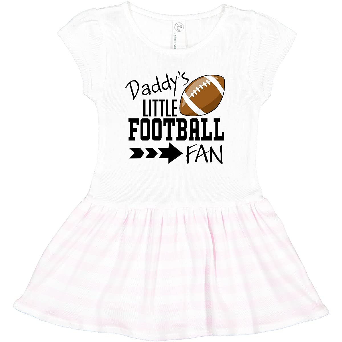 Inktastic Daddy's Little Football Fan Toddler Dress - Adorable Baby Girl Outfit for Game Day, Birthday & Family Photos | Soft Cotton Kids Clothes for Football Fans