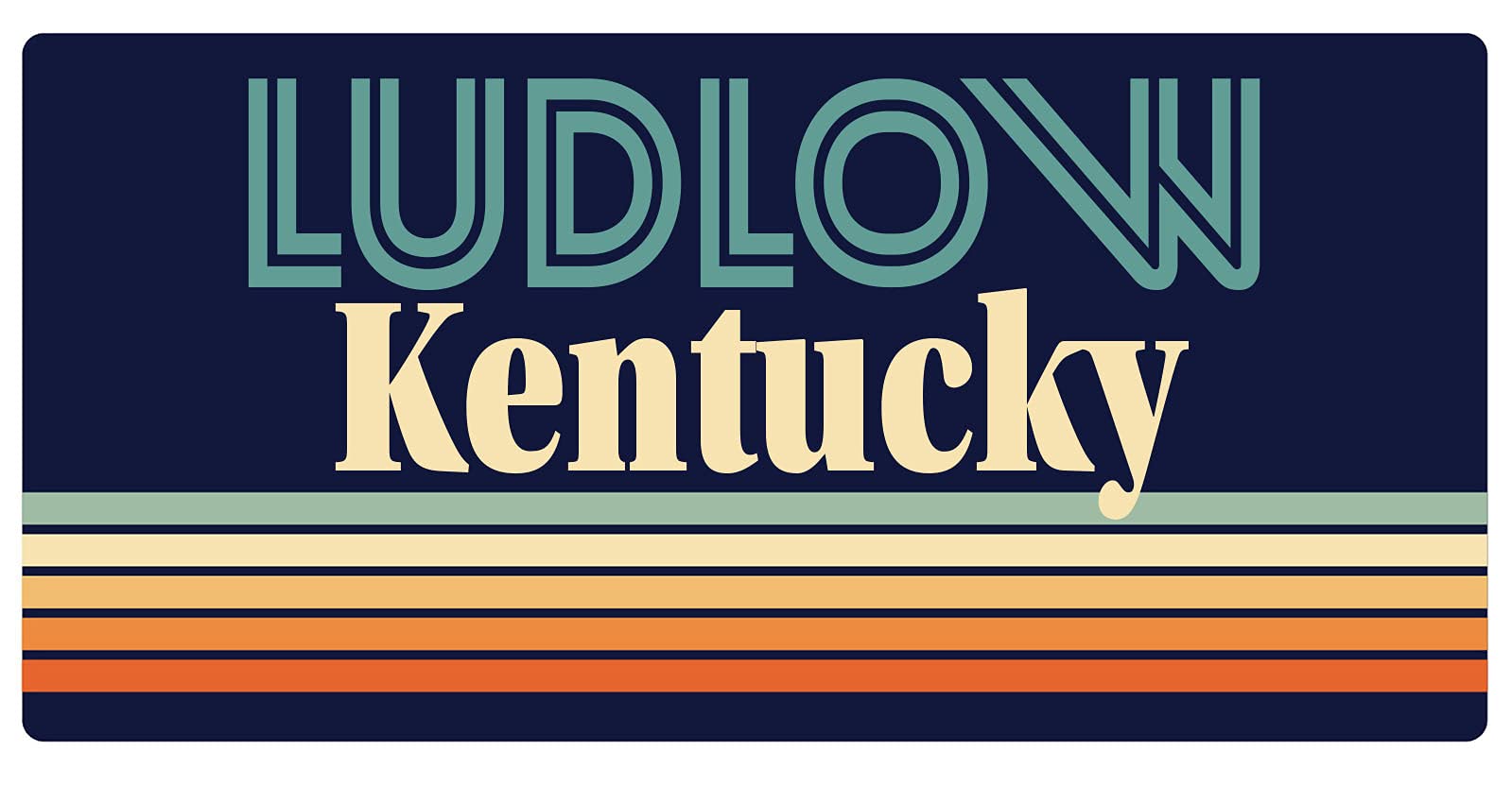 Ludlow Kentucky 5 x 2.5 Inch Retro Fridge Magnet - Vintage Style Decorative Refrigerator Magnet for Home, Office & Travel Souvenirs