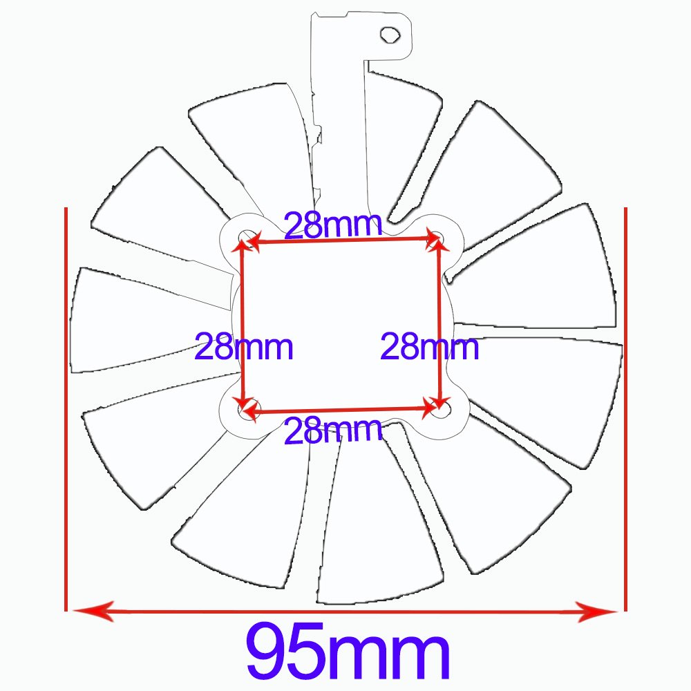 inRobert 95mm T129215SU Replacement Cooling Fan for ASUS Radeon R9 280/280X/290/290X Graphics Cards - High Performance GPU Fan Upgrade for Gaming PCs & Workstations