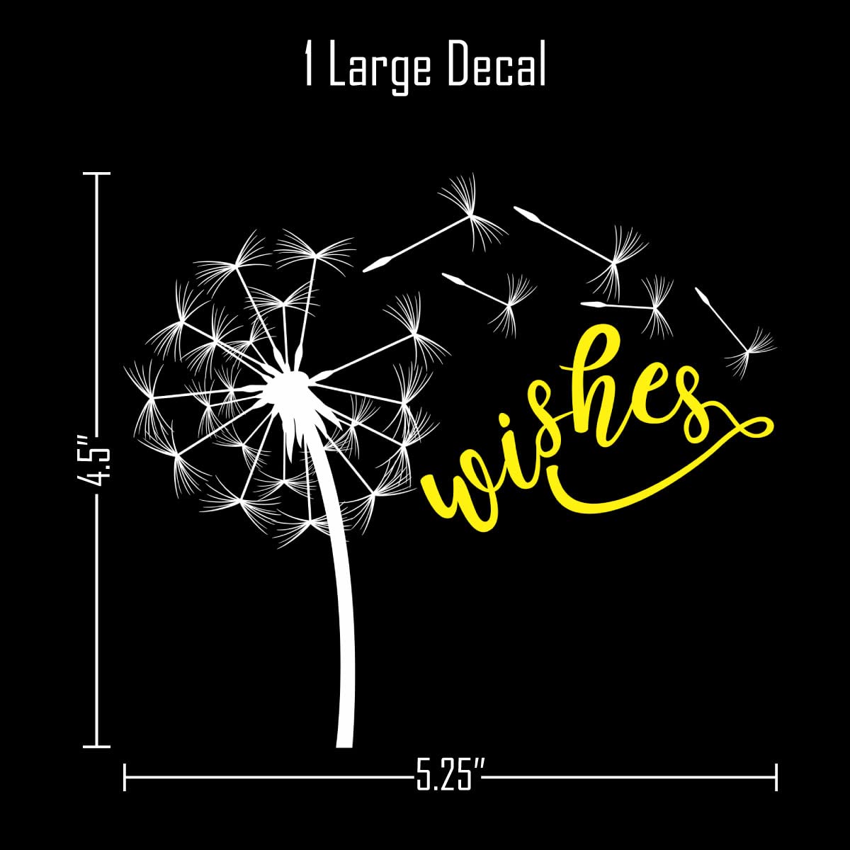Dandelion Car Window Decals - Waterproof Vinyl Stickers for Cars, Trucks & Home Decor - Motivational Wishes Decalcomania for Auto Glass - Perfect for Gifts, Personalization & Outdoor Decoration