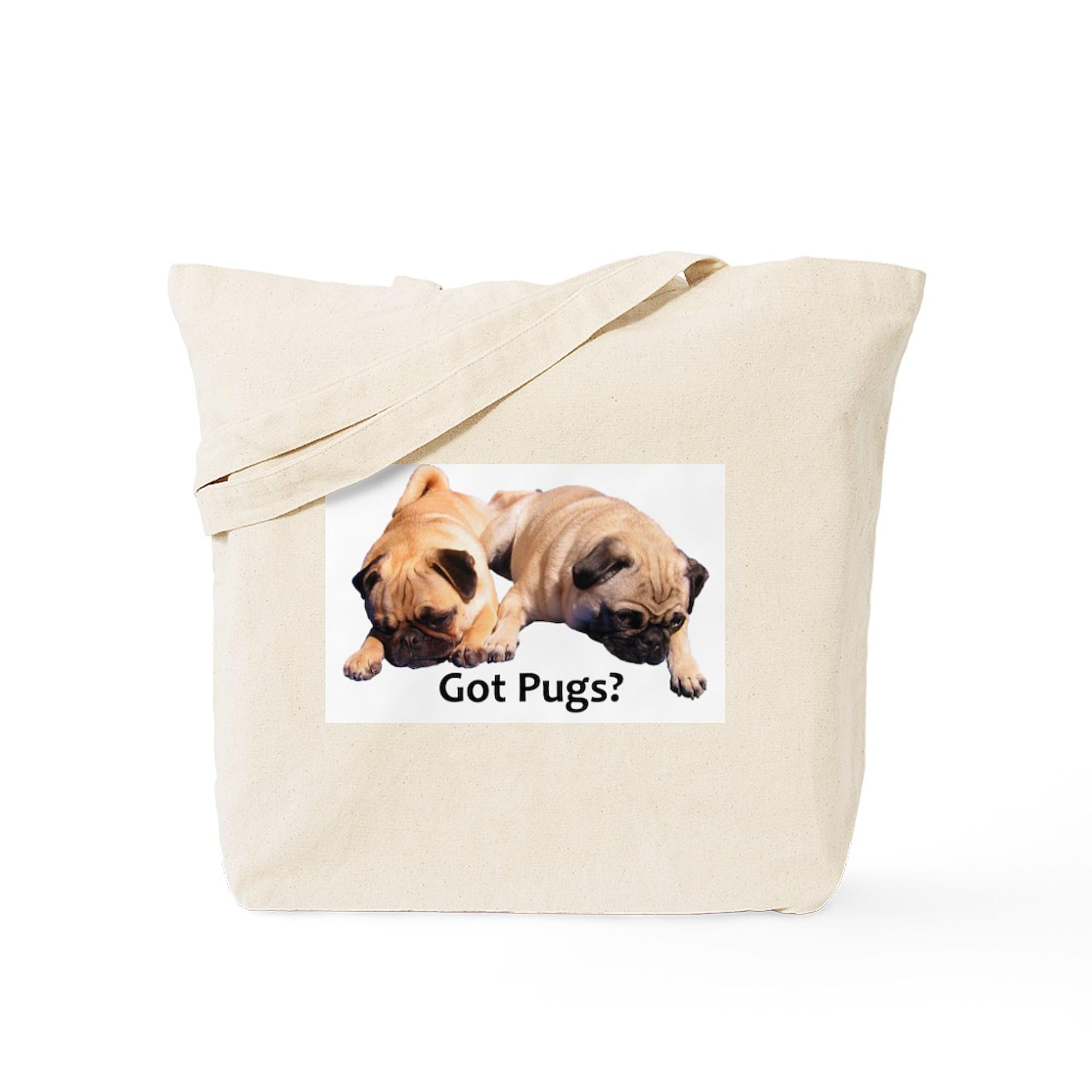 Got Pugs? Natural Canvas Tote Bag - Eco-Friendly Reusable Shopping Bag for Groceries, Beach & Daily Use | Cute Dog Lover Gift
