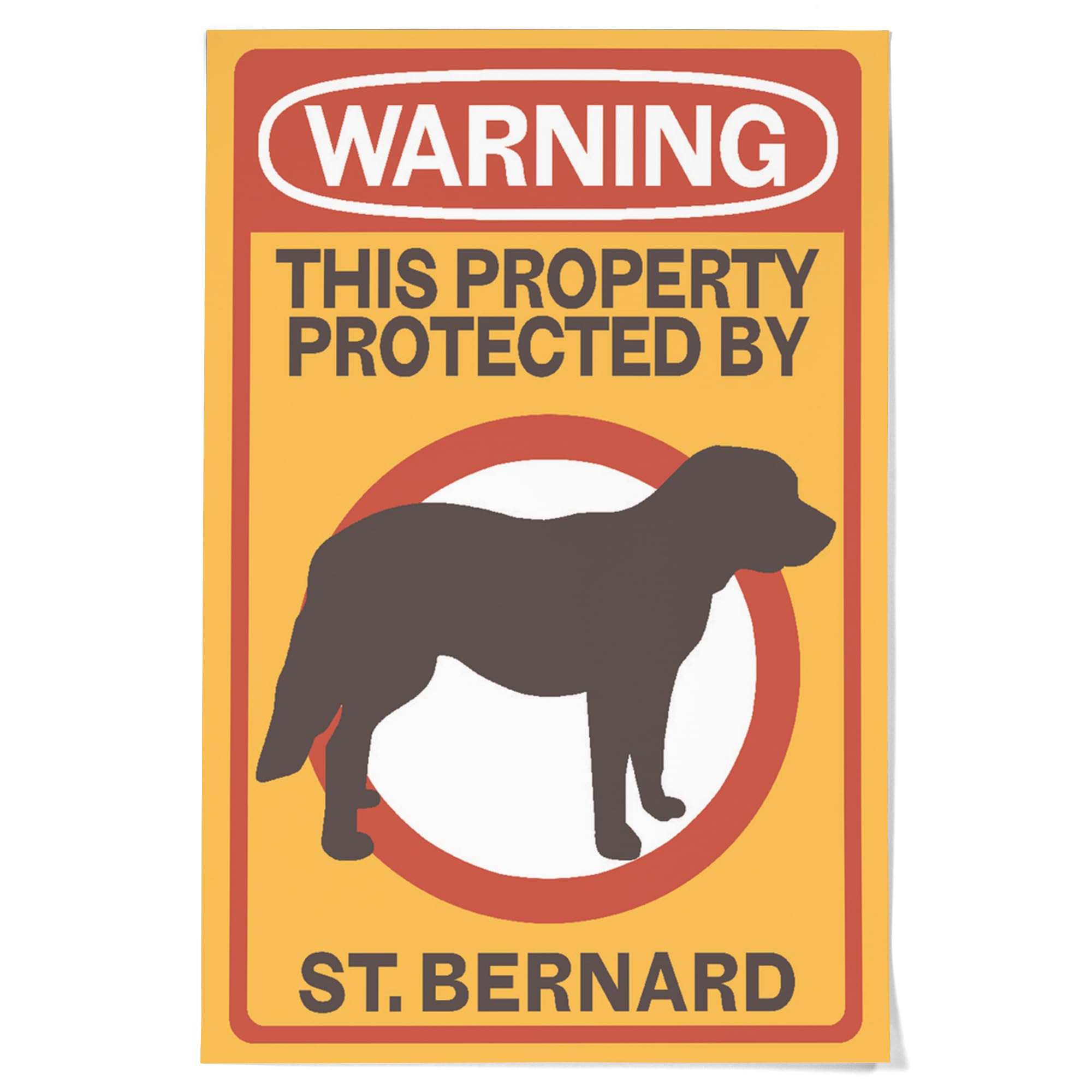 Lantern Press 36x54 Inch Giclee Art Print - St Bernard Dog Wall Decor for Living Room, Bedroom & Office - Premium Canvas Painting for Home Decoration