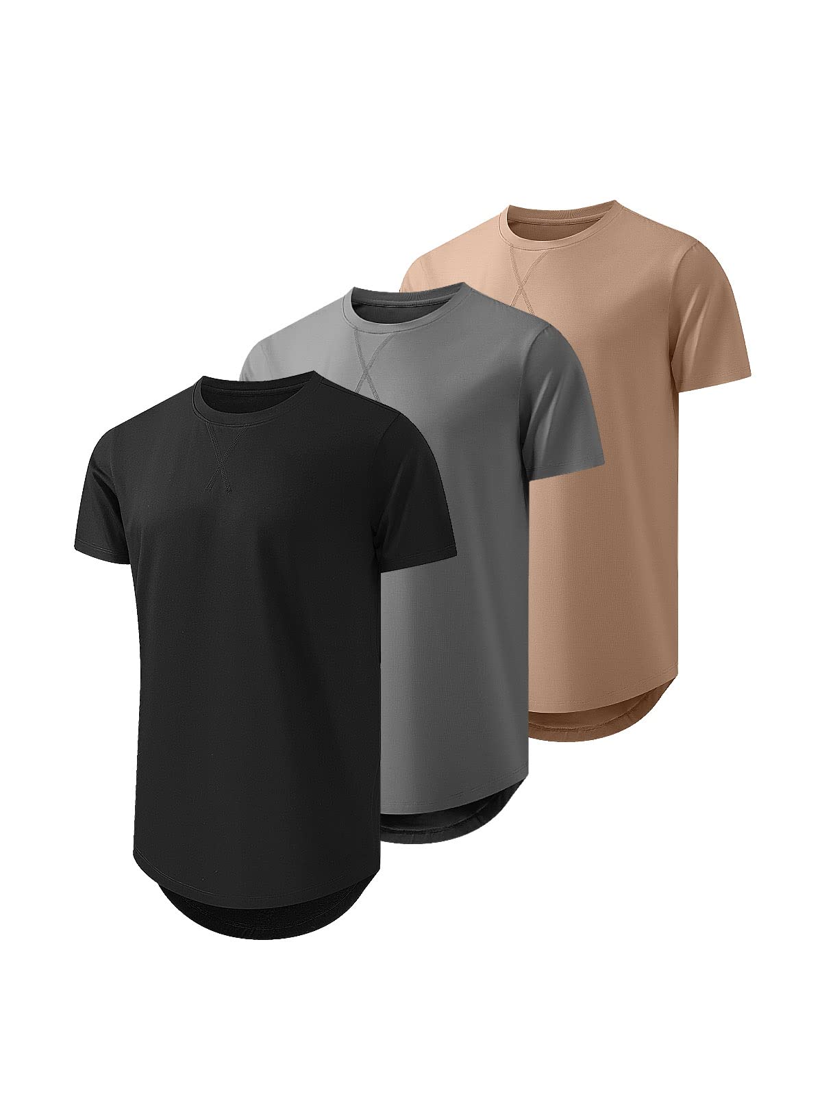 JMIERR Men's 3 Pack Cotton Short Sleeve T-Shirts - Classic Crewneck Casual Tees for Hipster & Hip Hop Style | Gym, Streetwear, Everyday Wear