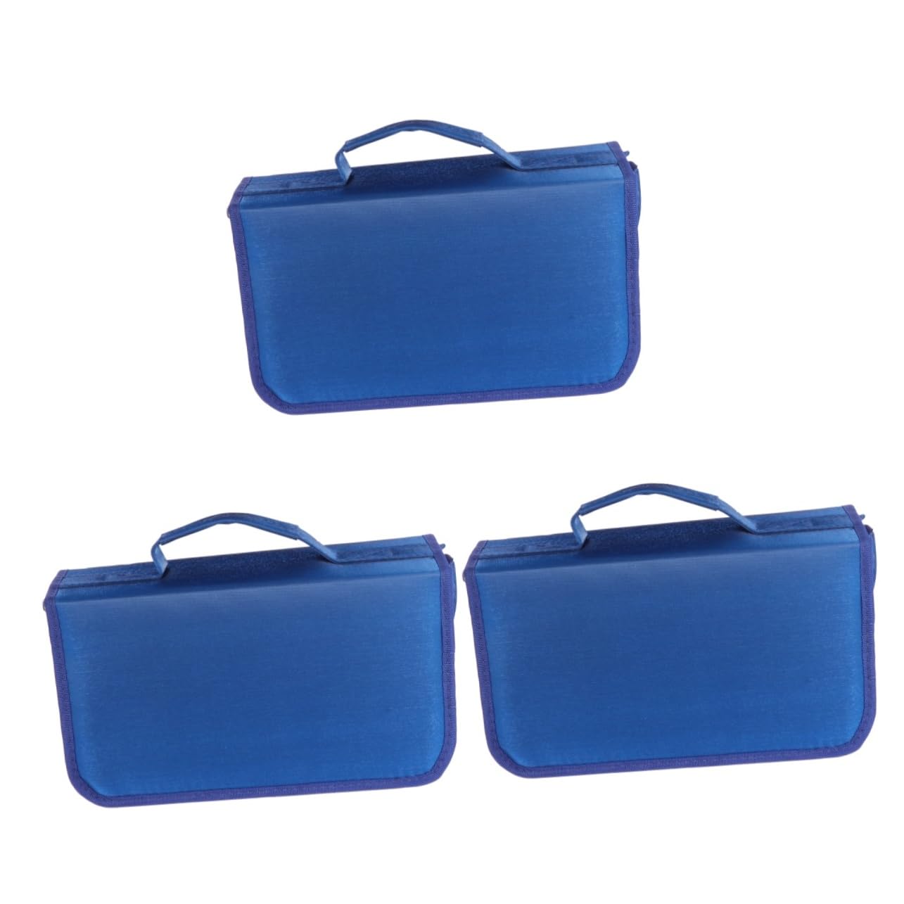 Amosfun 3-Pack 128 Capacity DVD CD Storage Case - Portable Hard Shell Disc Organizer with Car Holder & Stand for Home, Office, and Travel Use