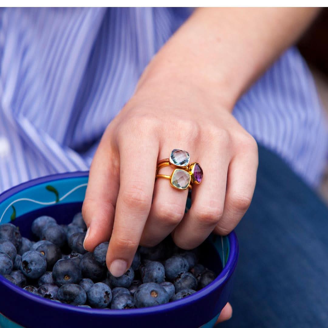 Blue Topaz Cocktail Ring in Sterling Silver - Elegant Jewelry for Parties, Weddings & Special Occasions