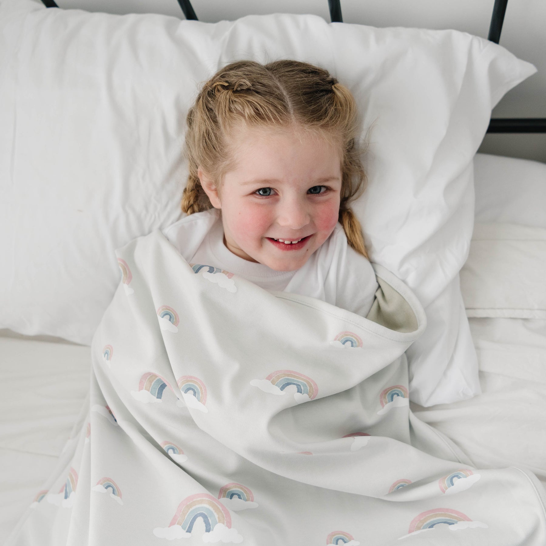 Premium 4-Season Toddler Blanket - Soft Merino Wool & Organic Cotton Blend (52.5
