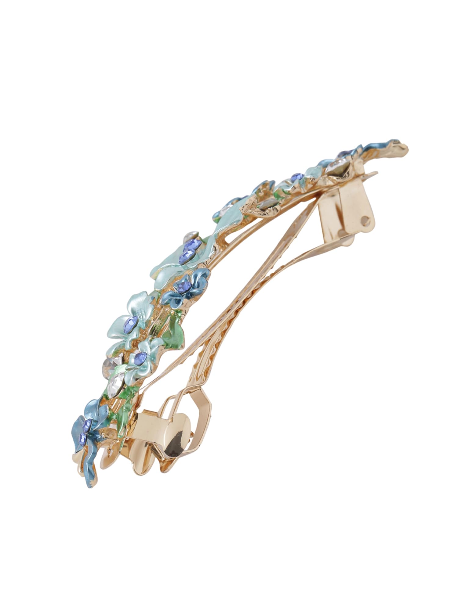 Yellow & Blue Butterfly Hair Clips for Women & Girls - Enameled French Barrette Hair Accessories for Women - Perfect for Gifts, Parties, Weddings & Everyday Styling