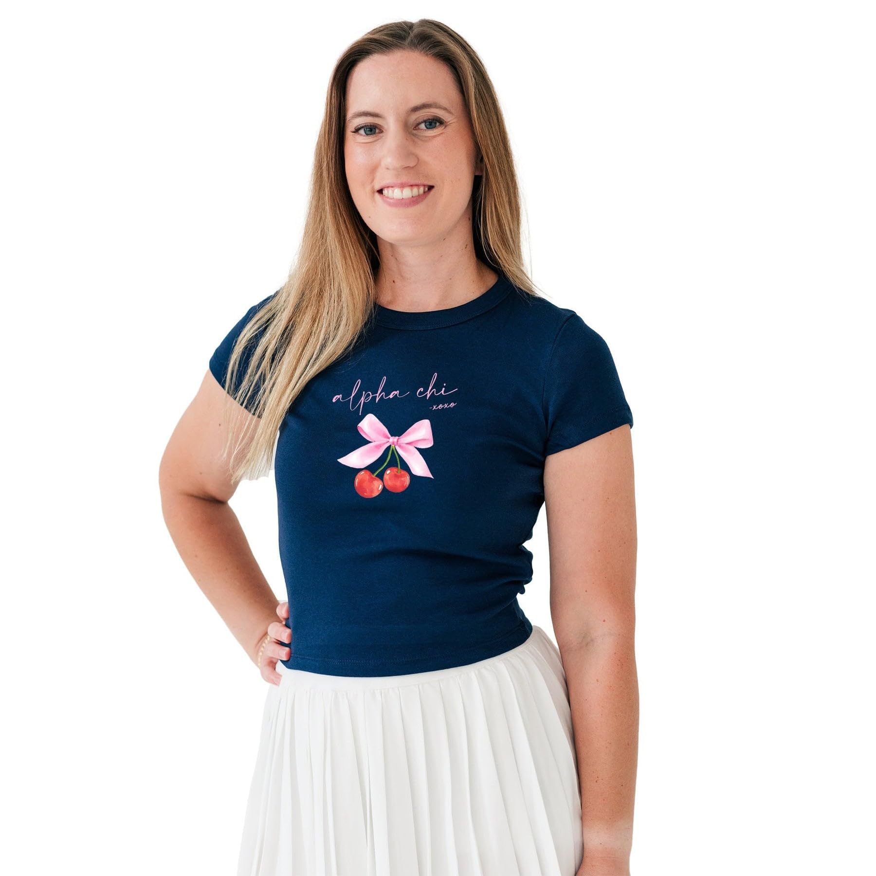 Cherry XOXO Baby Doll Tee - Ribbed Crop Top for Women