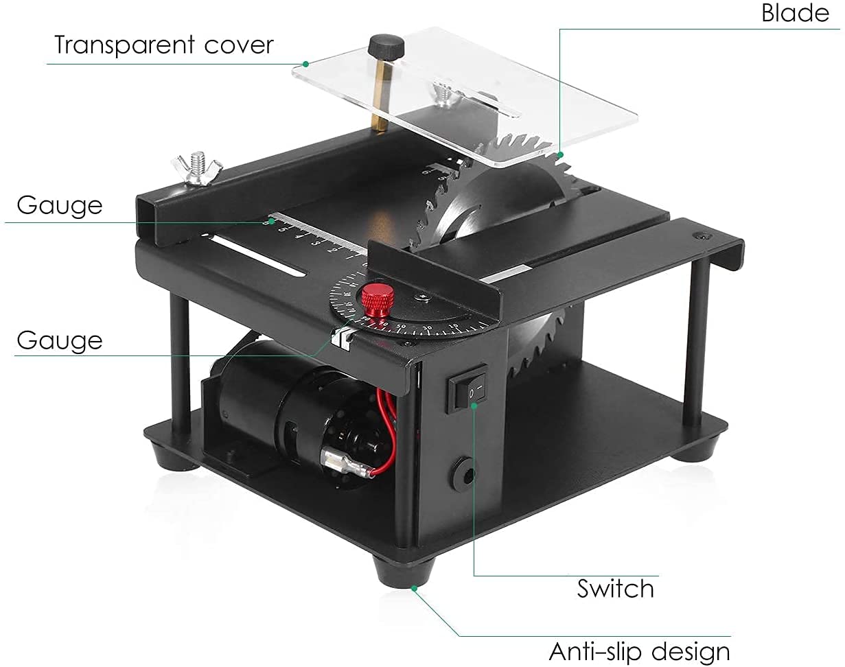 Mini Electric Table Saw for Wood Cutting & Polishing - Adjustable Height & Angle, Portable DIY Woodworking Tool for Wooden Model Crafts, PCB Cutting - Perfect for Hobbyists & DIY Projects