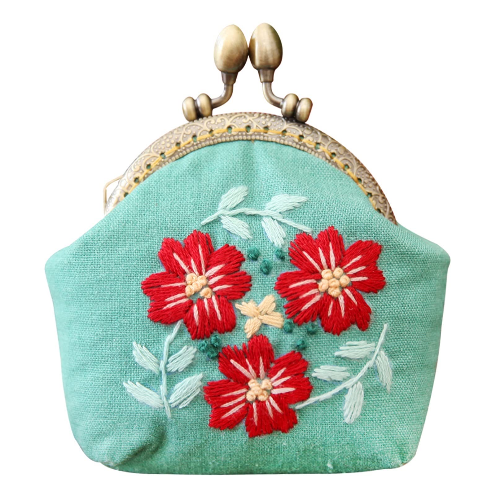 Handmade Cotton DIY Cactus Flower Embroidered Women's Clutch Bag - Crossbody Shoulder Messenger Purse with Snap Closure & Chain Strap (Color: Violet) | Perfect Gift for Women, Boho Festival Accessory & Everyday Use