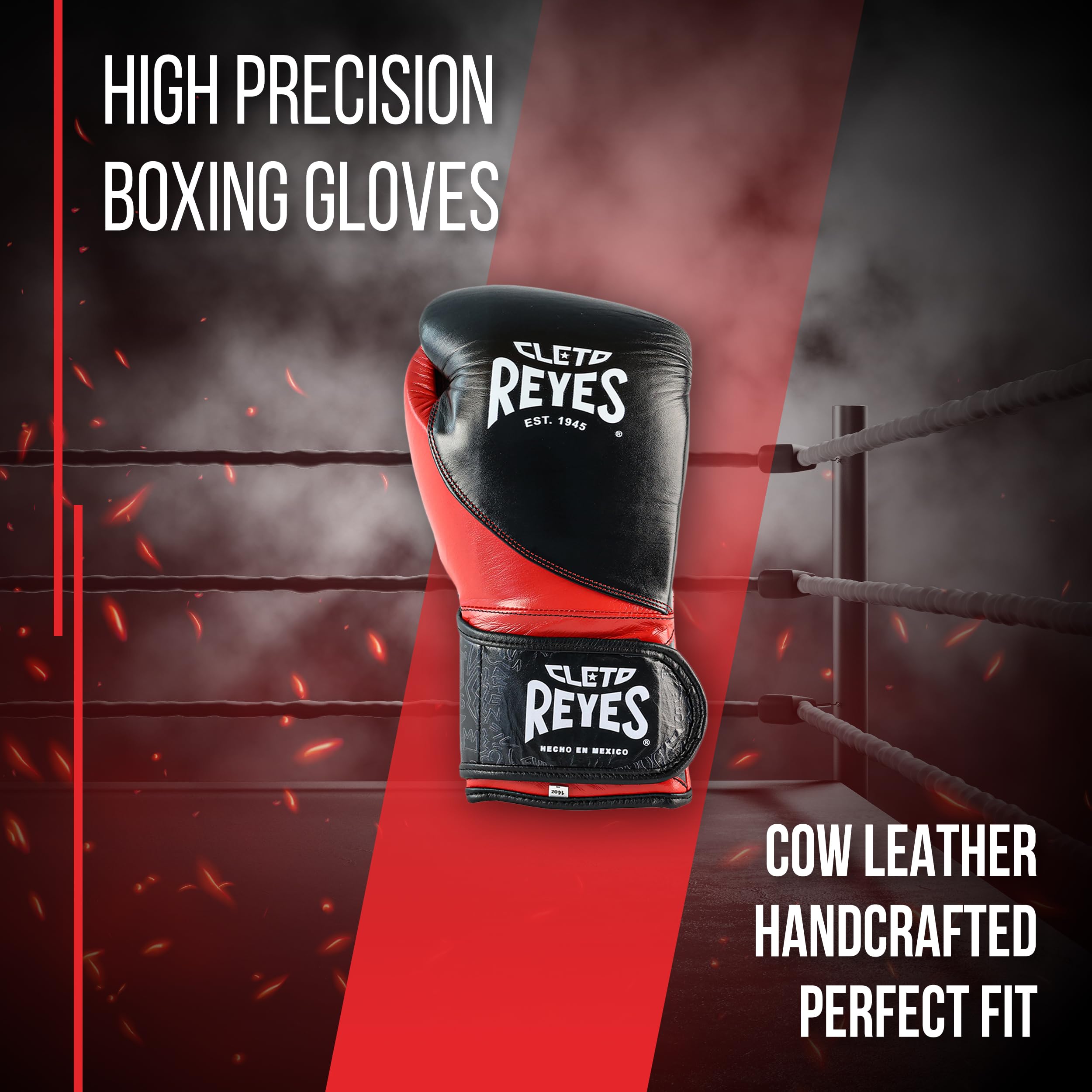 Cleto Reyes High Precision Boxing Gloves - Professional Hook & Loop Closure Training Gloves for Men & Women | Perfect for Heavy Bag Work, Sparring & MMA Training