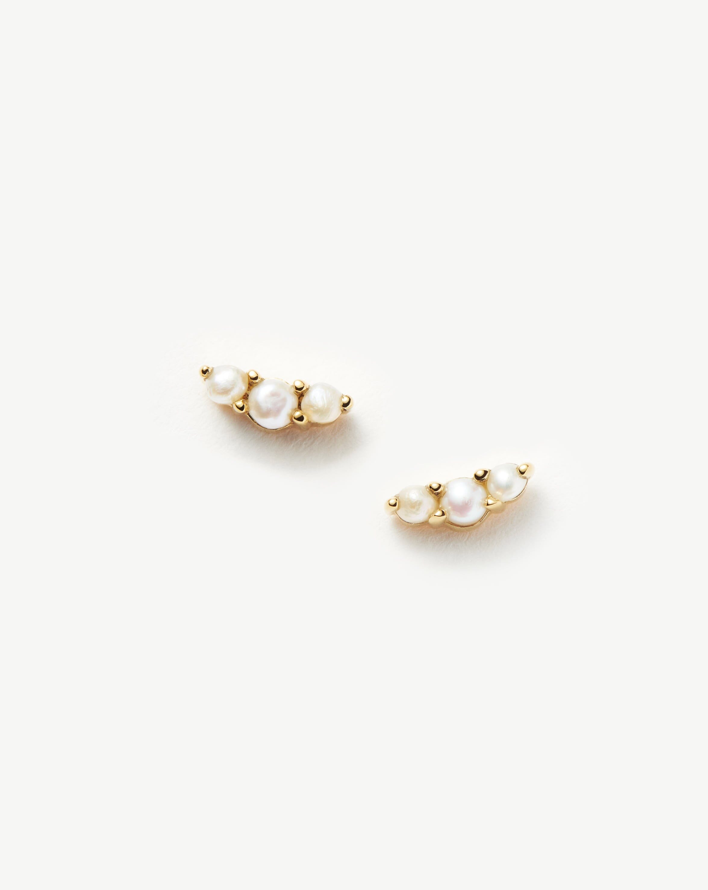 Trendy Trio Stud Earrings Set for Women - 14K Gold Plated Hypoallergenic Earrings - Perfect for Daily Wear, Parties & Gifts