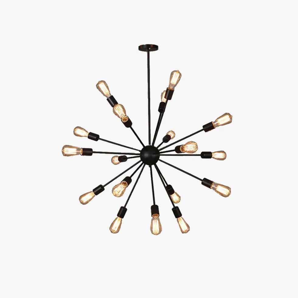 Star Shaped Black Metal Industrial Pendant Light - Vintage Ceiling Lighting Fixture for Dining Room, Kitchen Island & Bedroom Decor