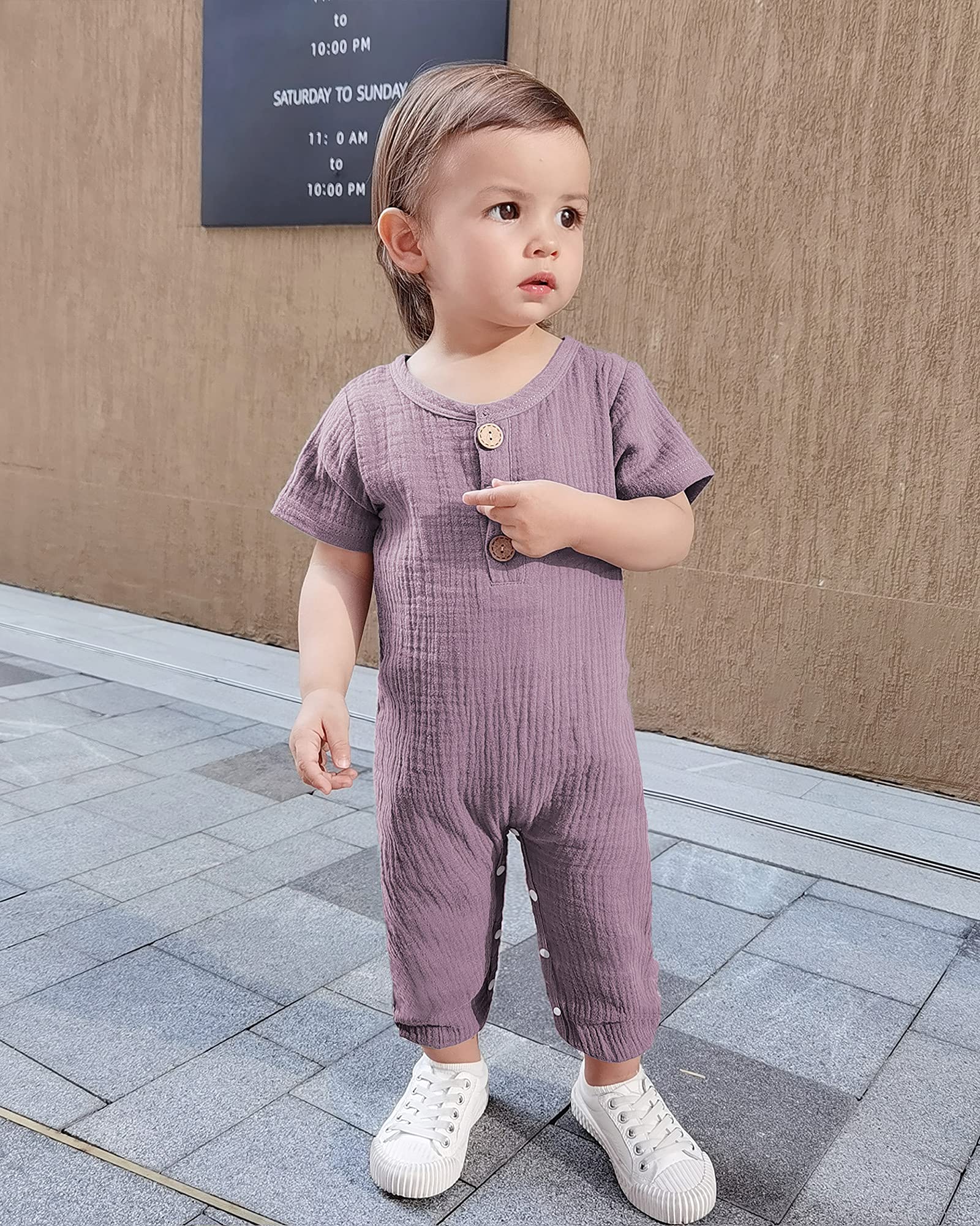 Adorable Newborn Baby Girl Summer Outfits - Soft Short Sleeve Romper Jumpsuit & Bodysuit Set | Perfect for Photoshoots, Playdates & Warm Weather Comfort
