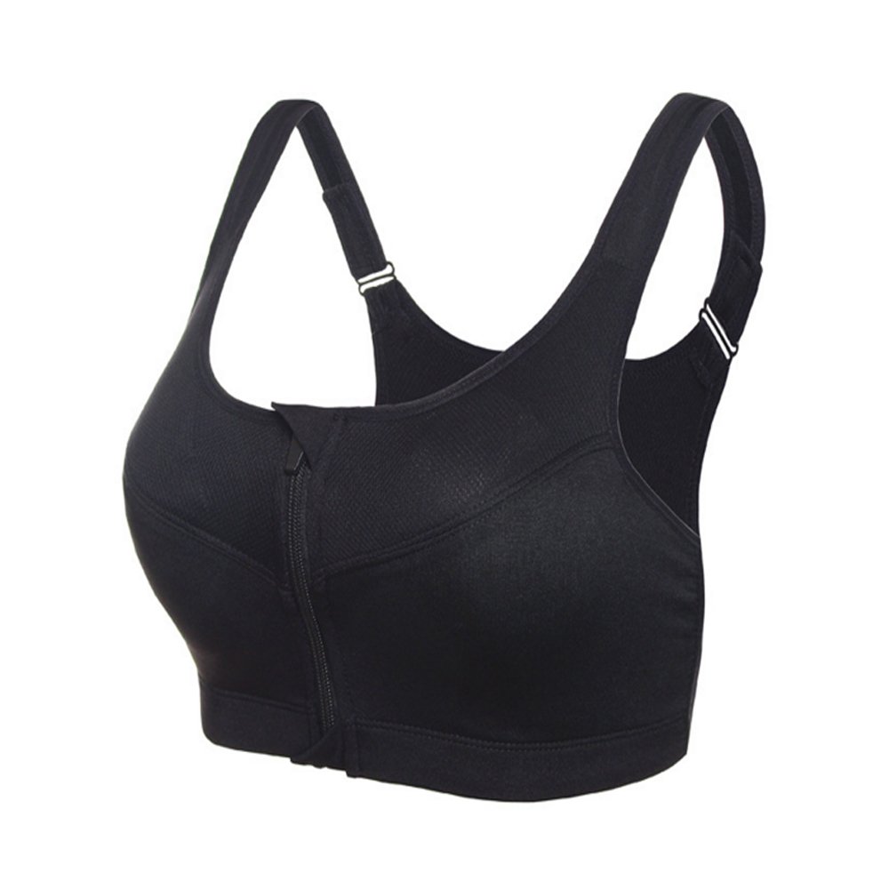 High Impact Sports Bras for Women - Zipper Front Racerback Workout Bra with Padded Support & Adjustable Straps | Ideal for Yoga, Running, Gym & High-Intensity Training