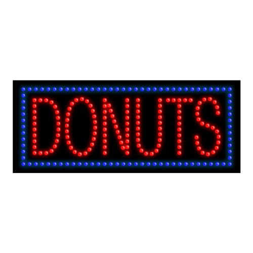 Vintage Donut LED Neon Sign - Retro Diner Style Cafe Decor for Home, Bar, or Restaurant - Perfect for Wall Art & Party Lighting