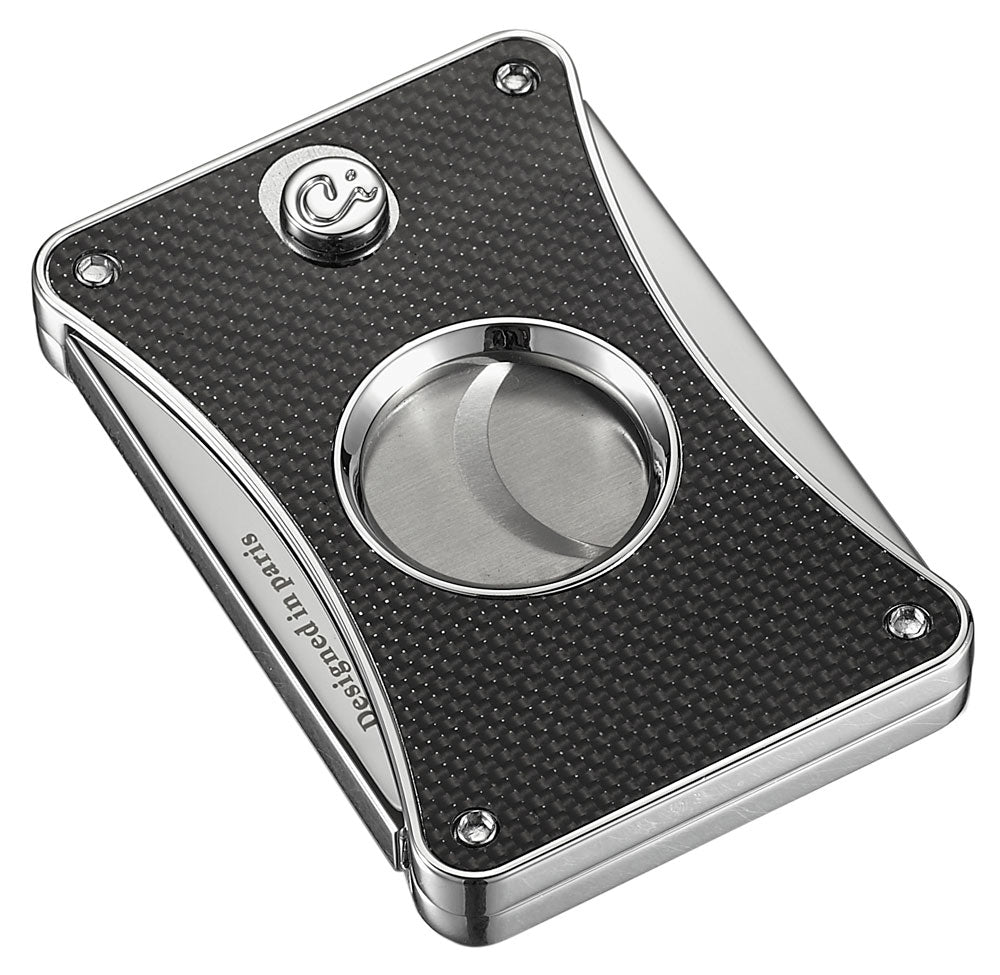 Premium Caseti Dion Black Carbon Fiber Double Guillotine Cigar Cutter - Perfect for Cigar Aficionados & Gifts for Men - Ideal for Weddings, Parties & Relaxing Moments