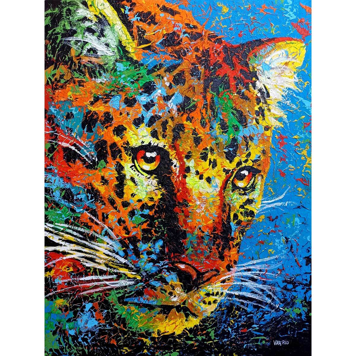 Felino Mixed Acrylic on Canvas Painting - Modern Abstract Wall Art for Home & Office Decor | Perfect for Living Room, Bedroom, or Gift