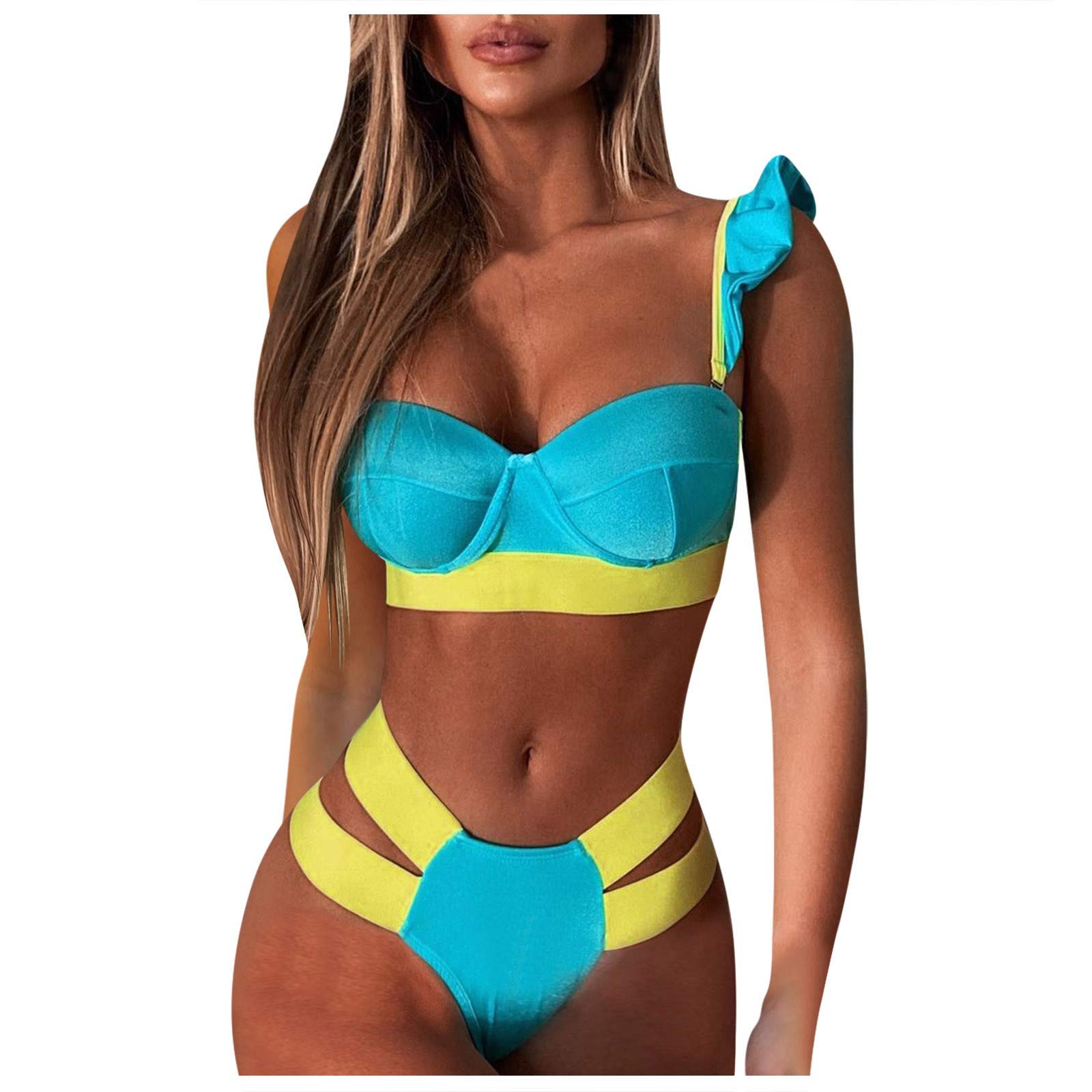 FMCHICO Women's V Neck One Piece Swimsuit - Tummy Control Ruched Bathing Suit for Beach, Pool & Vacation | Plus Size Swimwear for Women