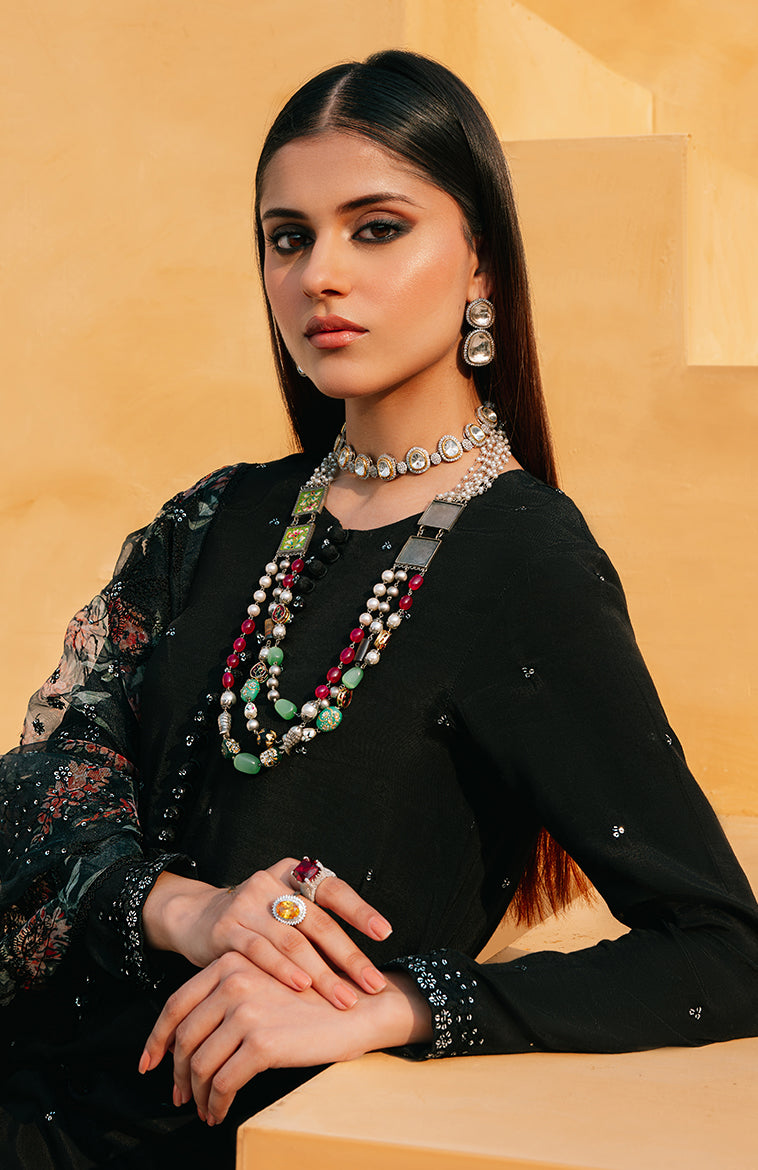 BLACK DAHLIA 2-Piece Outfit Set (Shirt & Dupatta) - Elegant Ethnic Wear for Women | Perfect for Weddings, Parties & Festive Occasions
