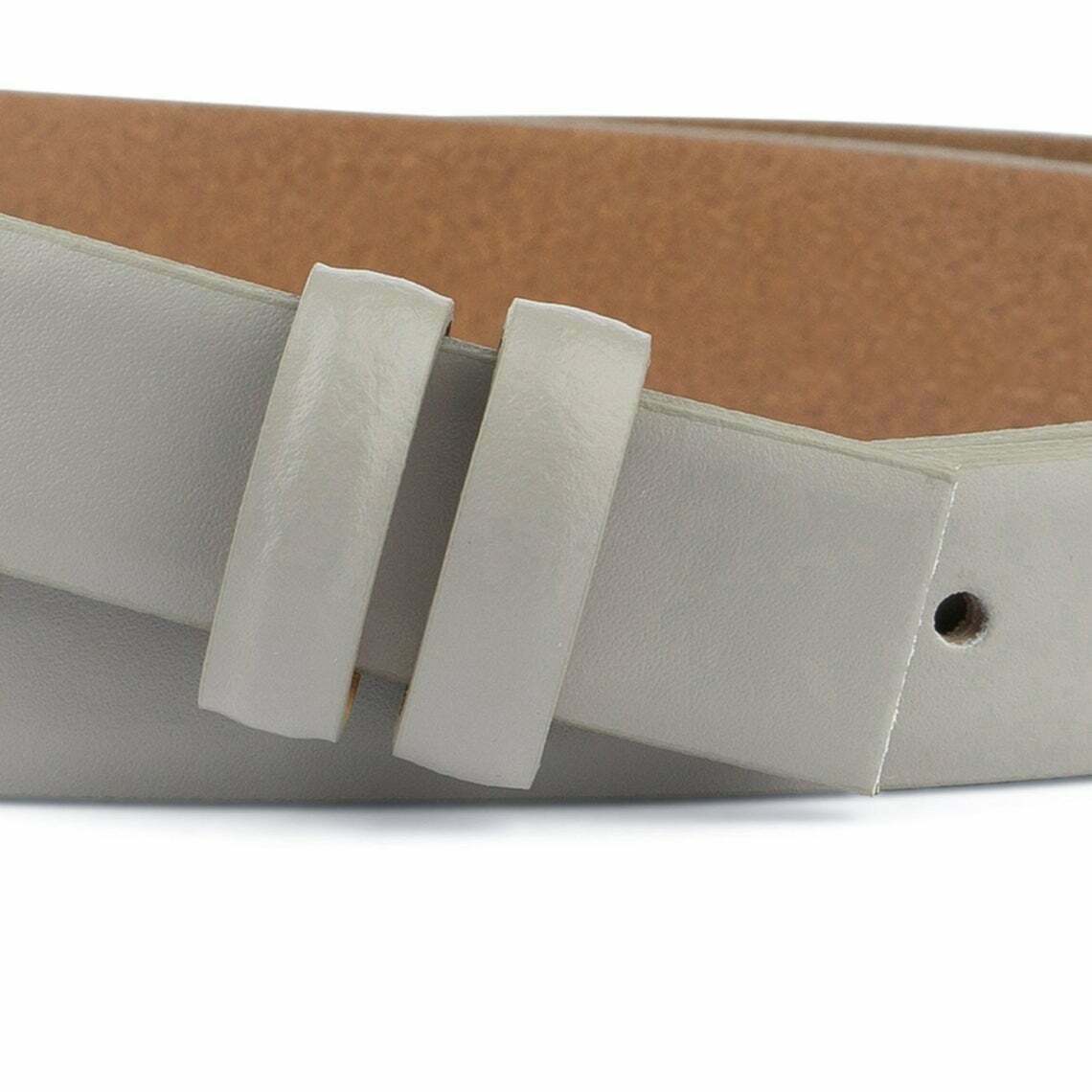 1 Inch Grey Leather Belt Strap No Buckle - Replacement Band for Cartier Men's 25mm Watch | Dress & Casual Style Accessory