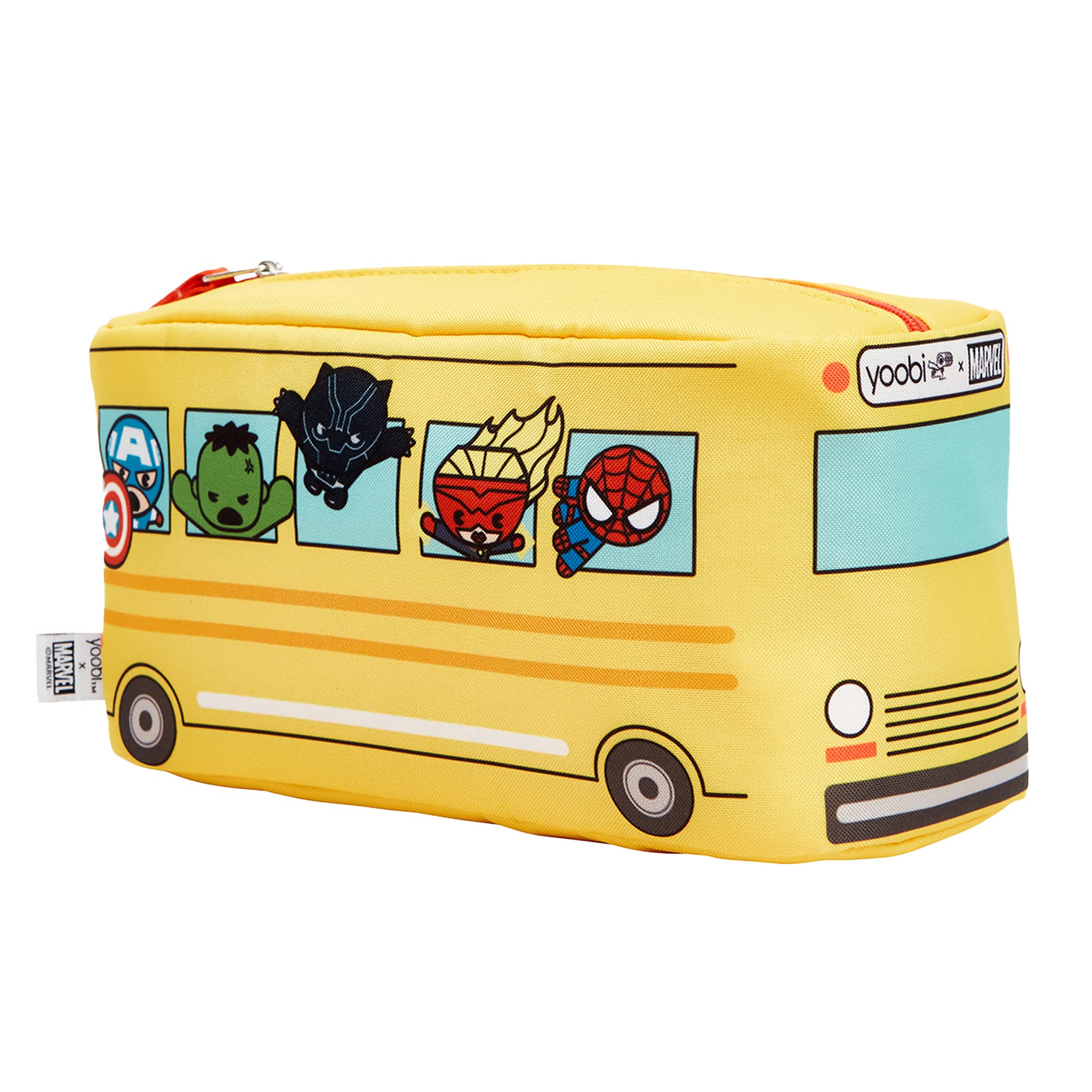 Yoobi x Marvel Avengers Pencil Case - Cute Zip-Up School Supply Organizer for Kids & Adults - Multi-Use Storage Pouch for Pens, Brushes & Makeup | Perfect for School, Office & Travel (Avengers Collection)