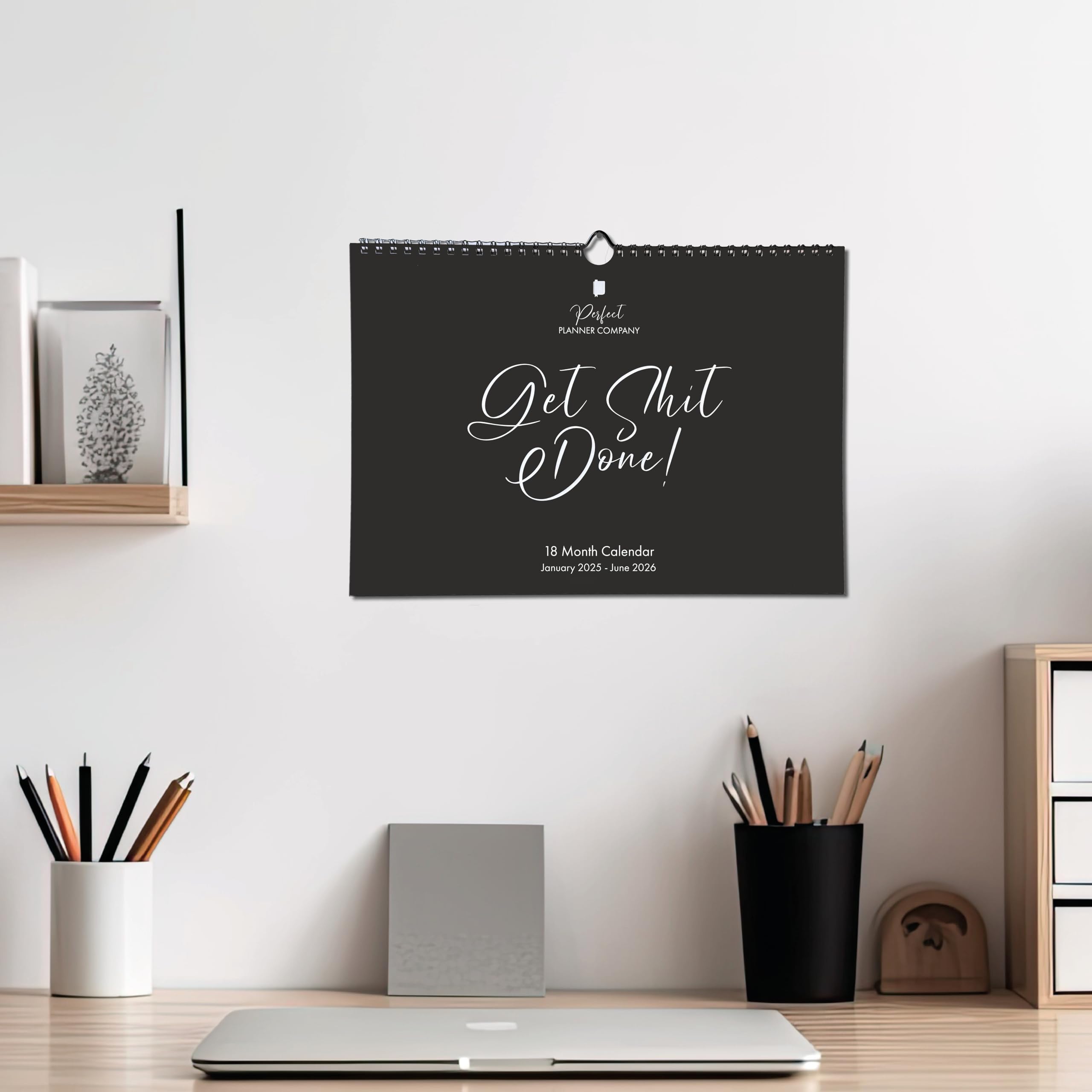 2025-2026 Wall Calendar with Stickers | 18-Month Planner (Jan 2025-Jun 2026) | Family, Couple & Personal Organizer | A4 Landscape Format | Perfect Planner Company | Ideal for Home, Office & School Planning