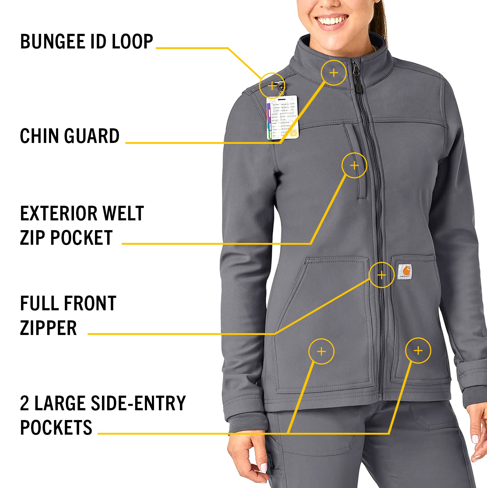 Carhartt Women's Rugged Flex Bonded Fleece Jacket - Warm Workwear for Outdoor Activities, Hiking & Winter Layering