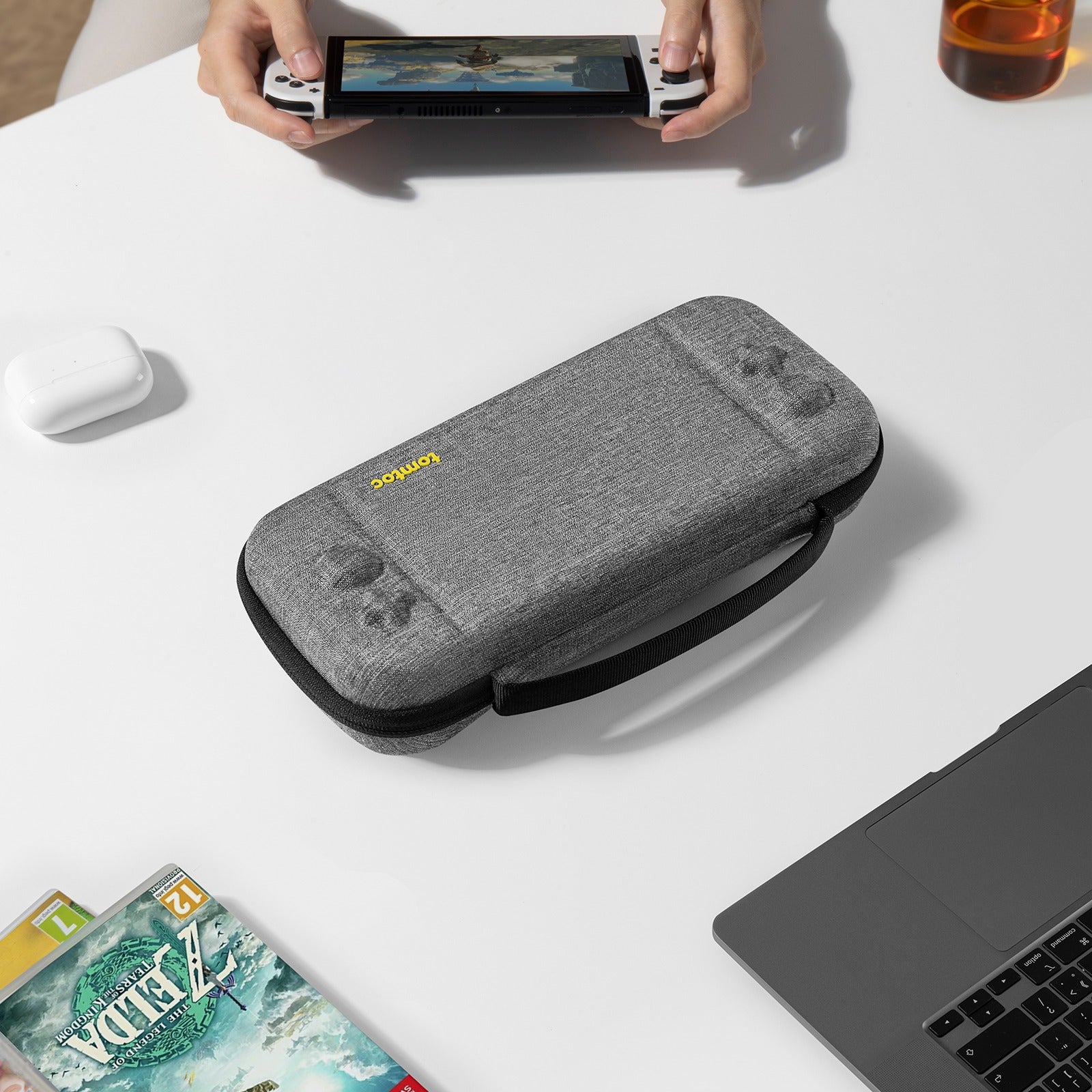 Premium Nintendo Switch Medium Carrying Case - Protective Hard Shell Travel Cover for Switch Console & Accessories - Perfect for Gaming On-The-Go, Travel & Storage