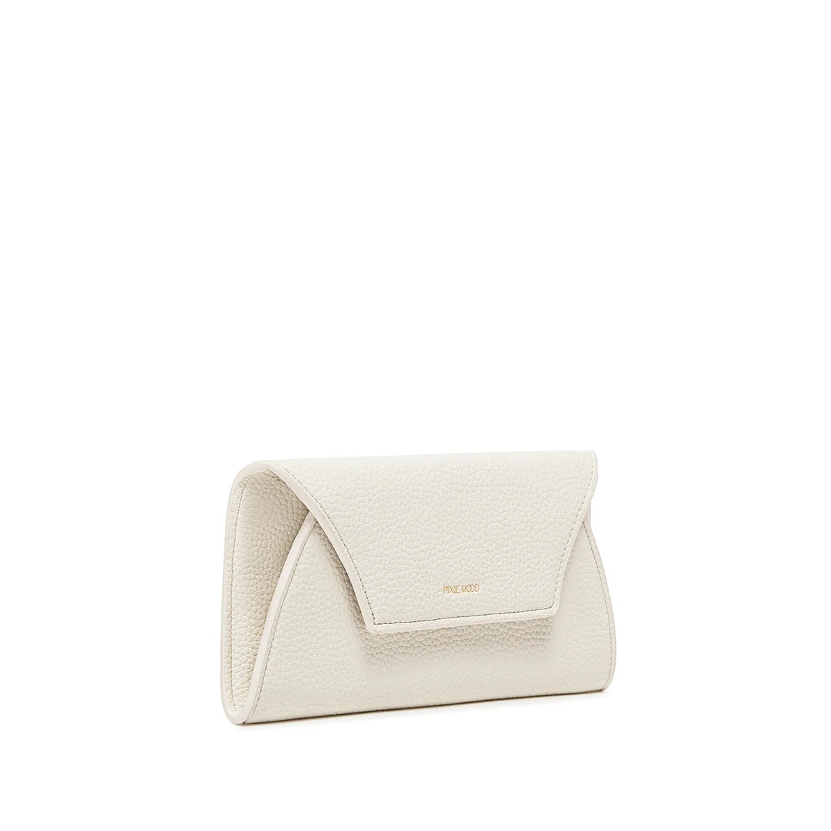 Mavis Wallet in Coconut Cream Pebbled Leather - Stylish & Durable Women's Crossbody Bag for Everyday Use, Travel & Shopping