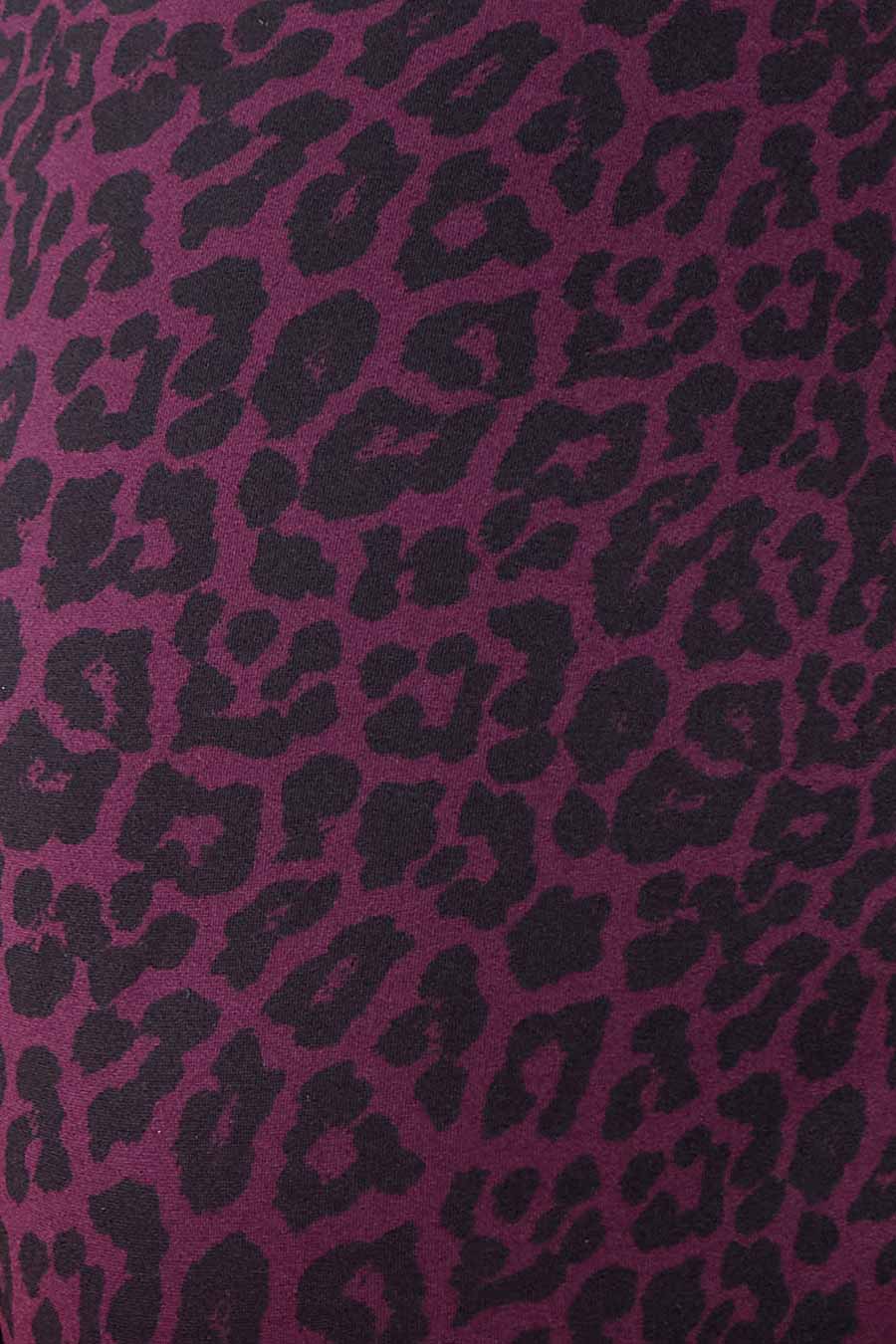 High Waist 7/8 Yoga Leggings for Women - Wine Leopard Print Workout Pants for Running, Gym & Lounge Wear