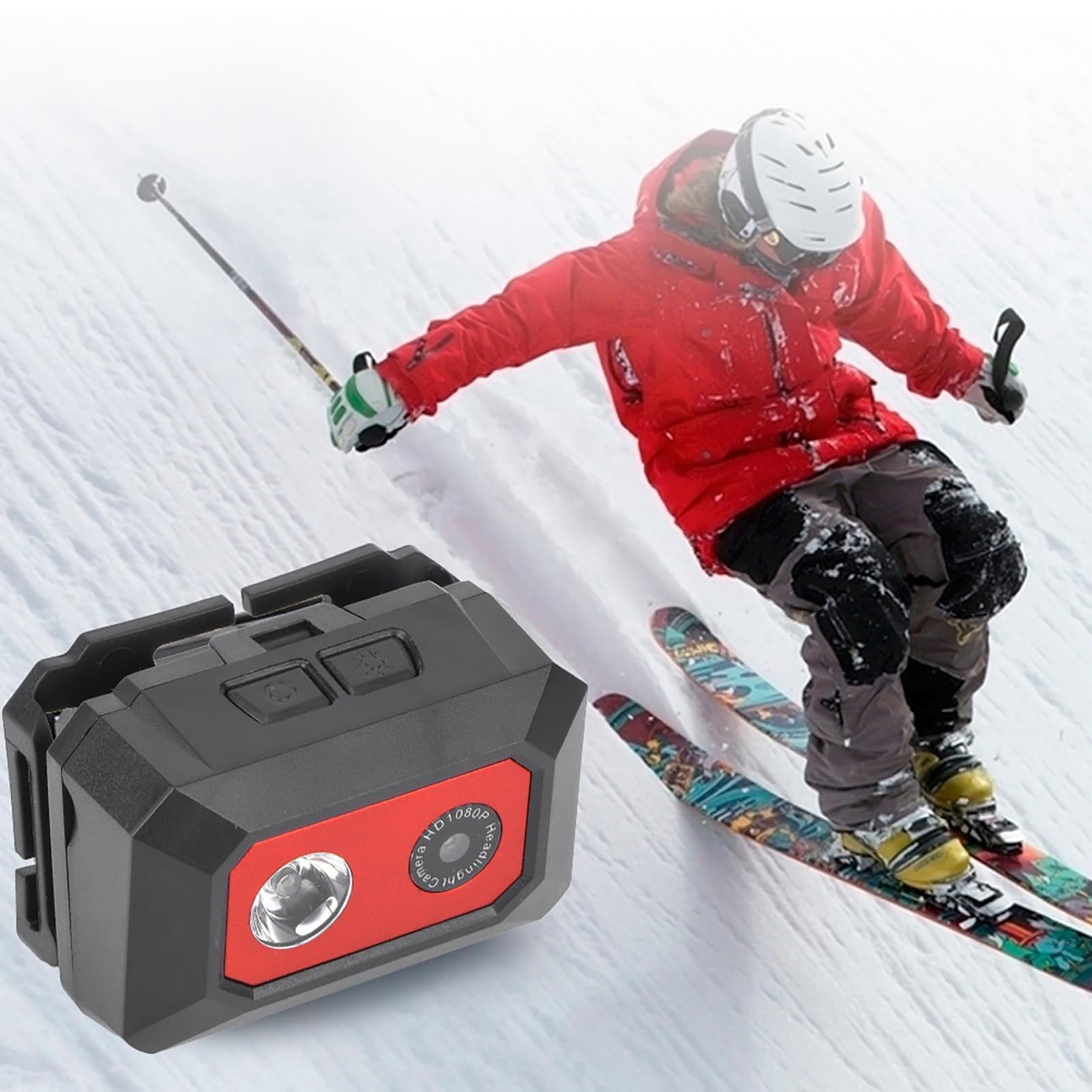 1080P HD Head Mounted Sports Camera with Adjustable Elastic Headband - Waterproof Action Cam for Cycling, Skiing, Hiking & Outdoor Adventures