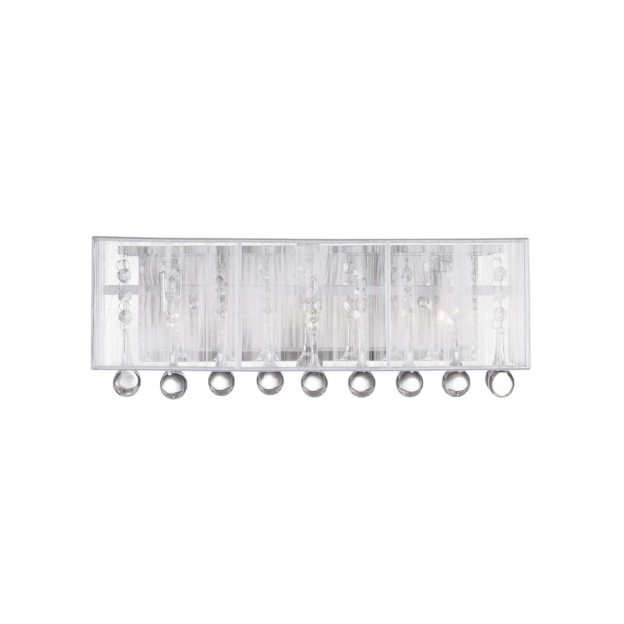 CWI Lighting Water Drop 3-Light Vanity Light with Chrome Finish for Bathroom & Dressing Room - Modern LED Wall Sconce with Clear Glass Shades, Perfect for Makeup Mirror Lighting and Home Decor